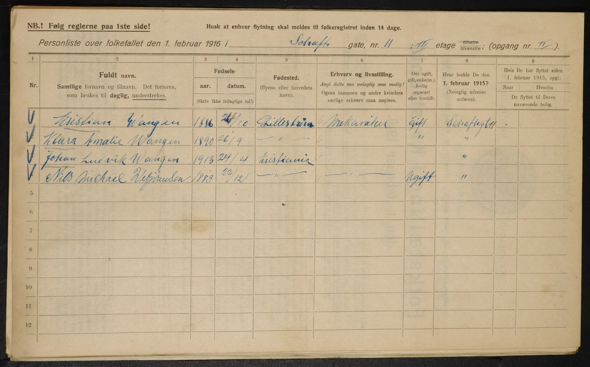 OBA, Municipal Census 1916 for Kristiania, 1916, p. 91573