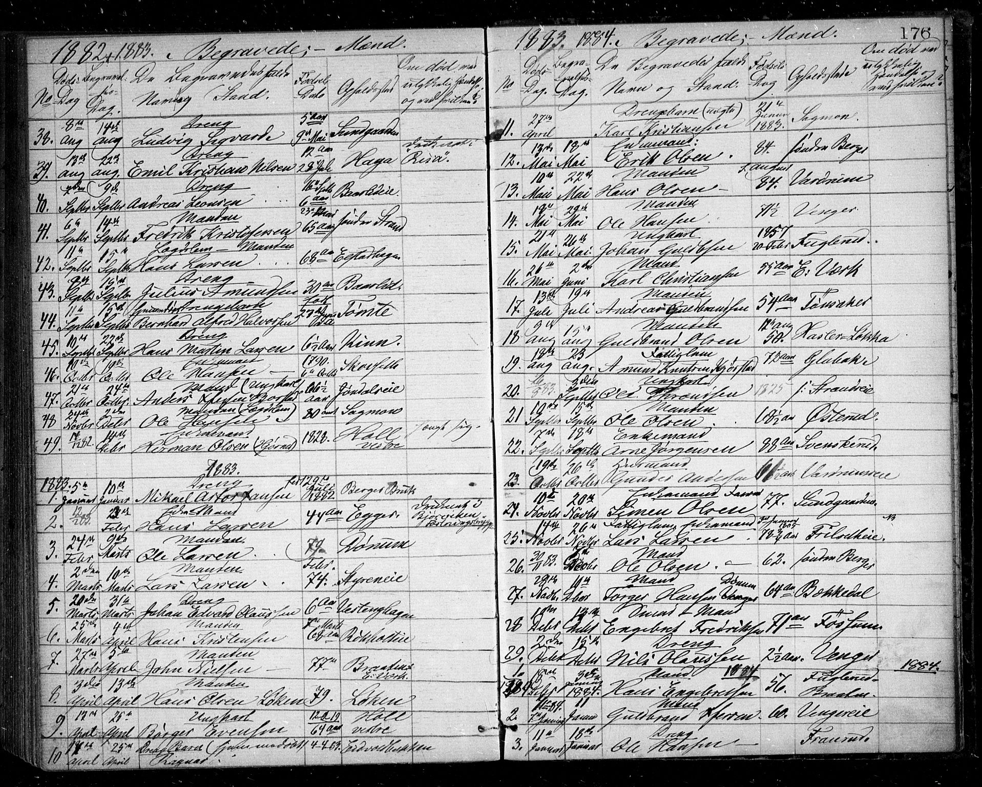 Eidsvoll prestekontor Kirkebøker, AV/SAO-A-10888/G/Ga/L0004: Parish register (copy) no. I 4, 1877-1884, p. 176