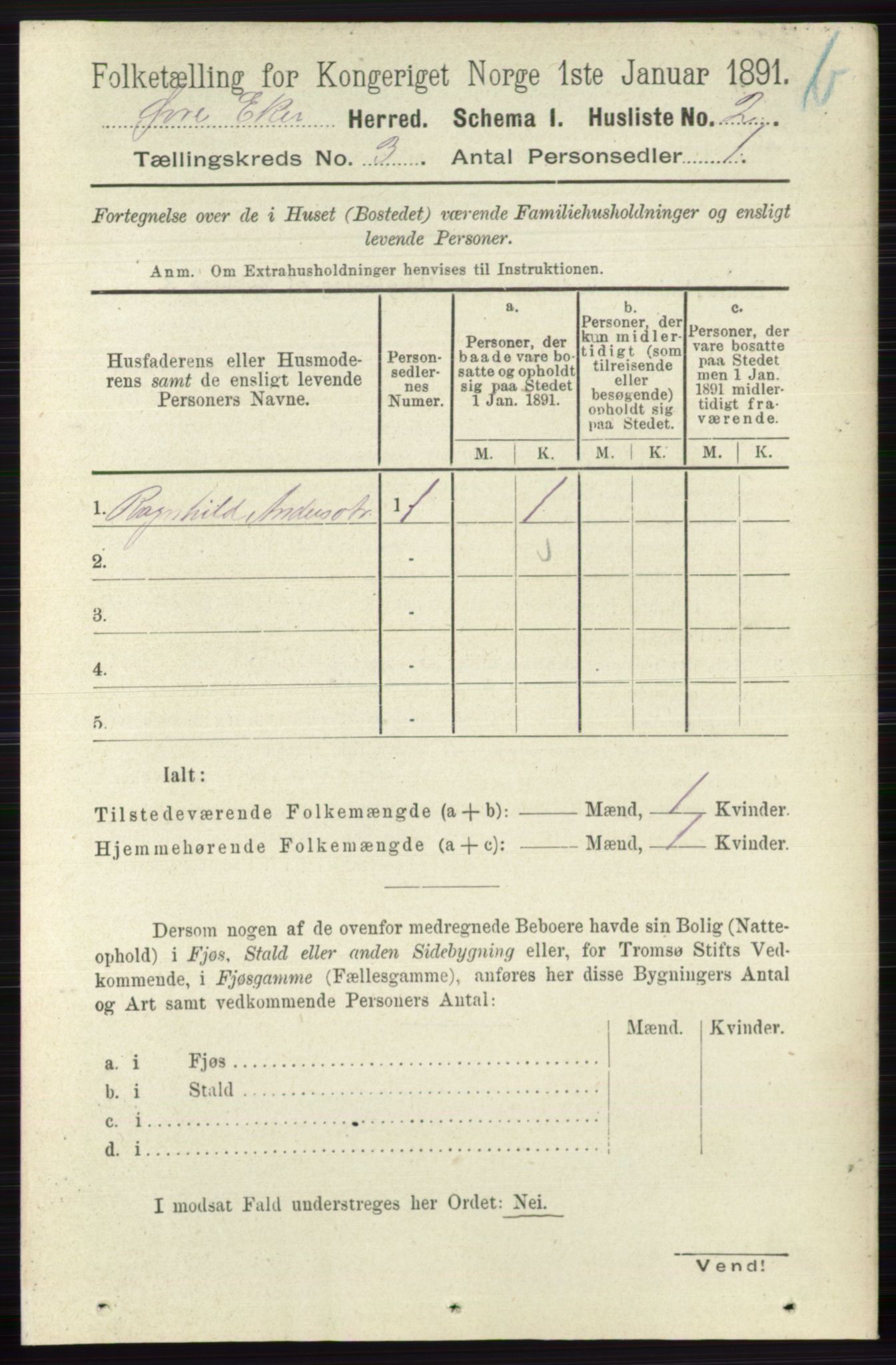 RA, 1891 census for 0624 Øvre Eiker, 1891, p. 9003