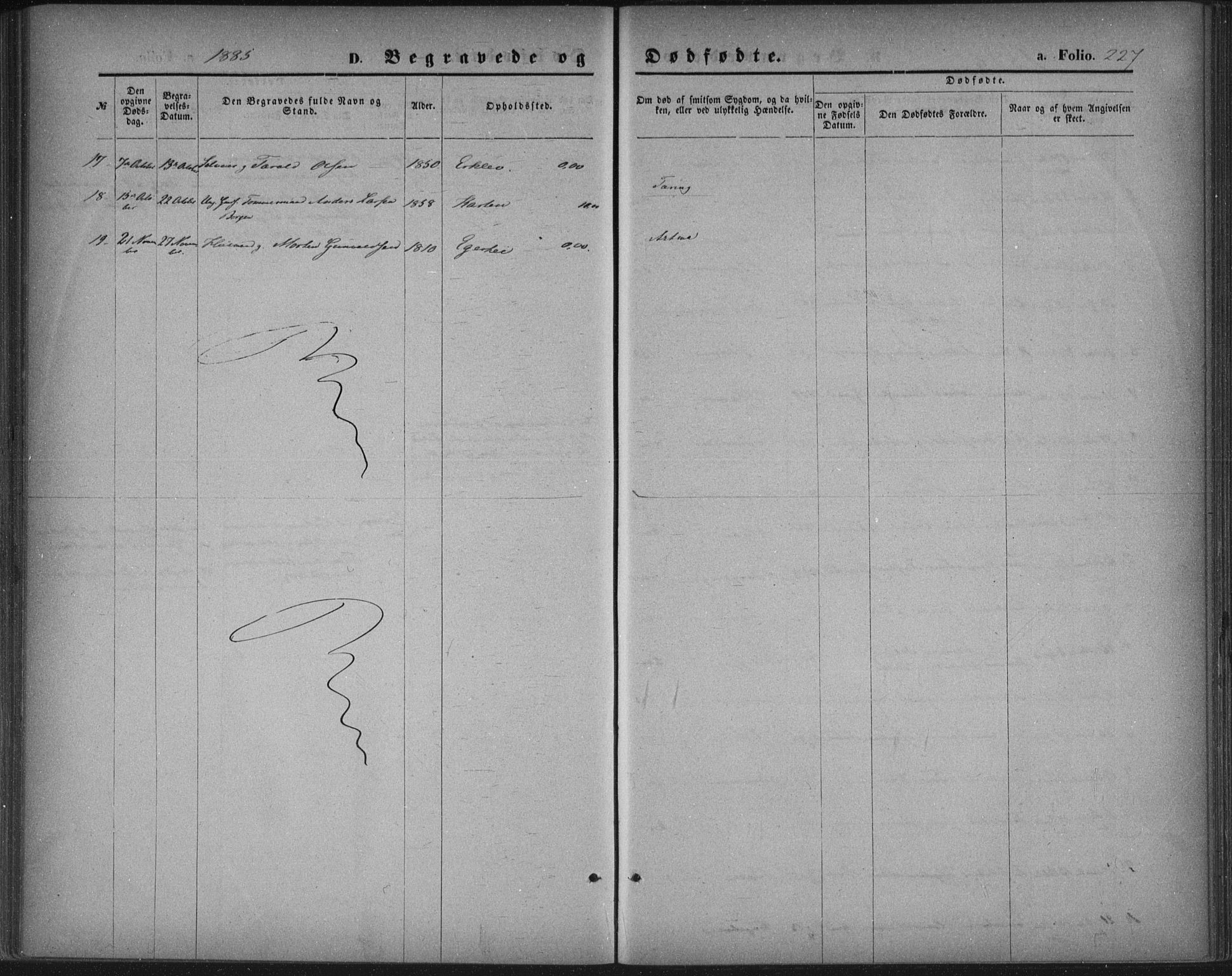 Tveit sokneprestkontor, AV/SAK-1111-0043/F/Fa/L0006: Parish register (official) no. A 6, 1872-1886, p. 227