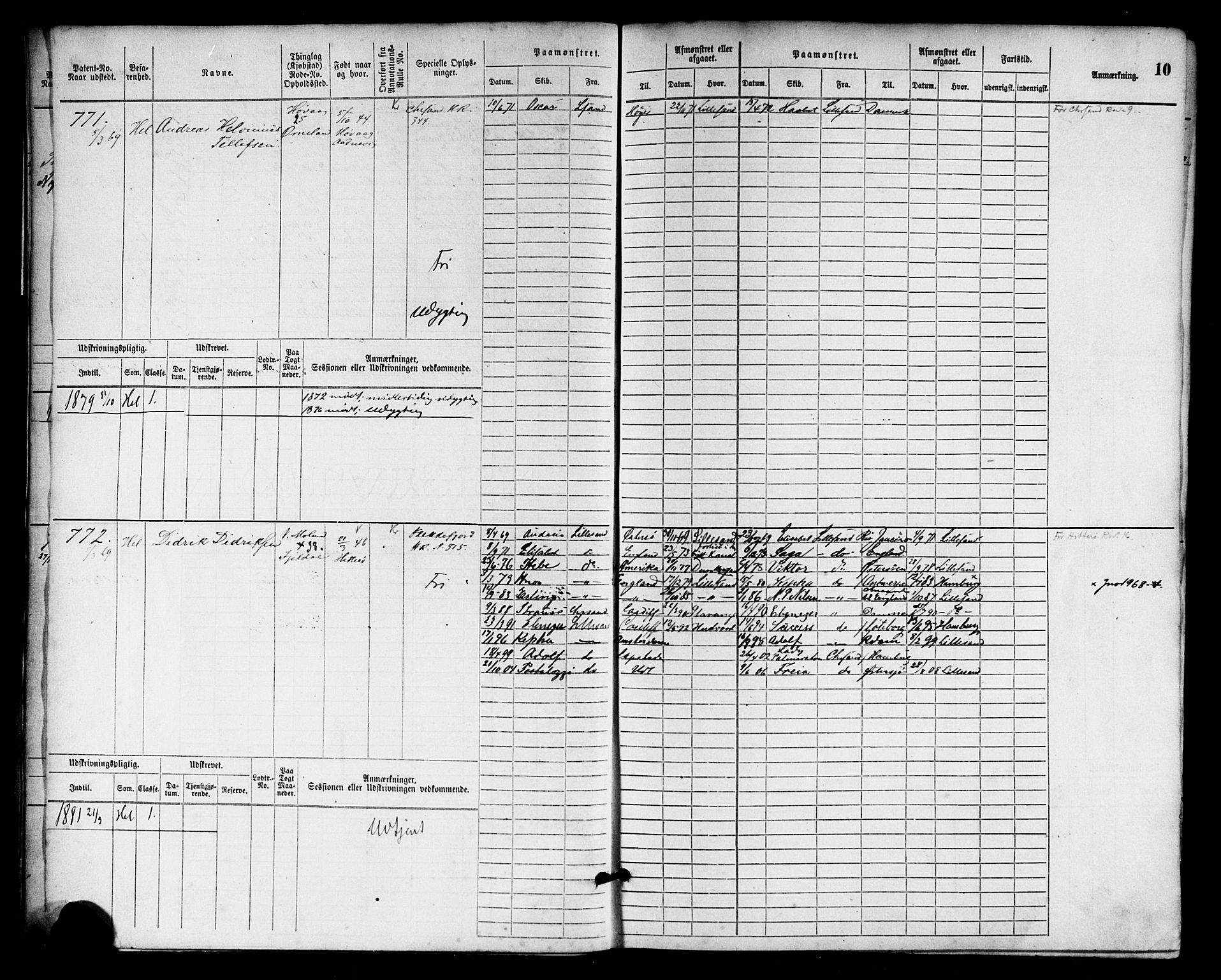 Lillesand mønstringskrets, AV/SAK-2031-0014/F/Fb/L0013: Hovedrulle nr 755-1516 uten register, G-4, 1869-1920, p. 11