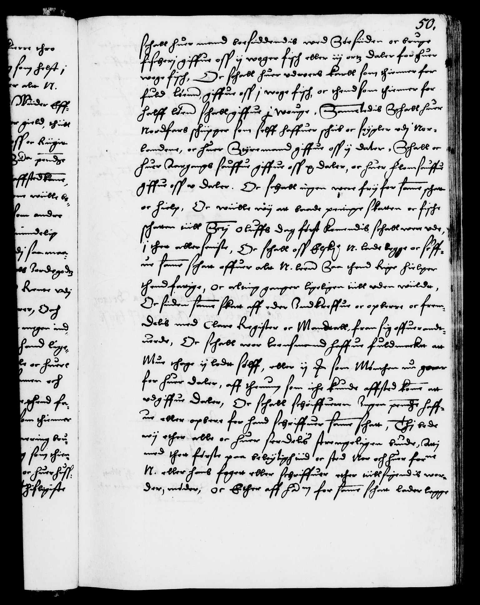 Danske Kanselli 1572-1799, AV/RA-EA-3023/F/Fc/Fca/Fcab/L0001: Norske tegnelser (mikrofilm), 1572-1588, p. 50a