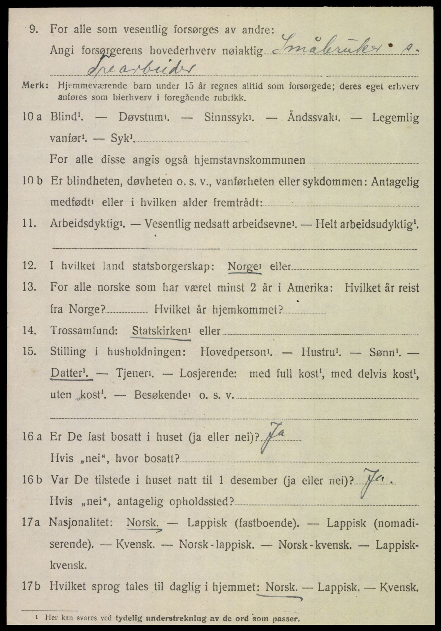 SAT, 1920 census for Lånke, 1920, p. 1037