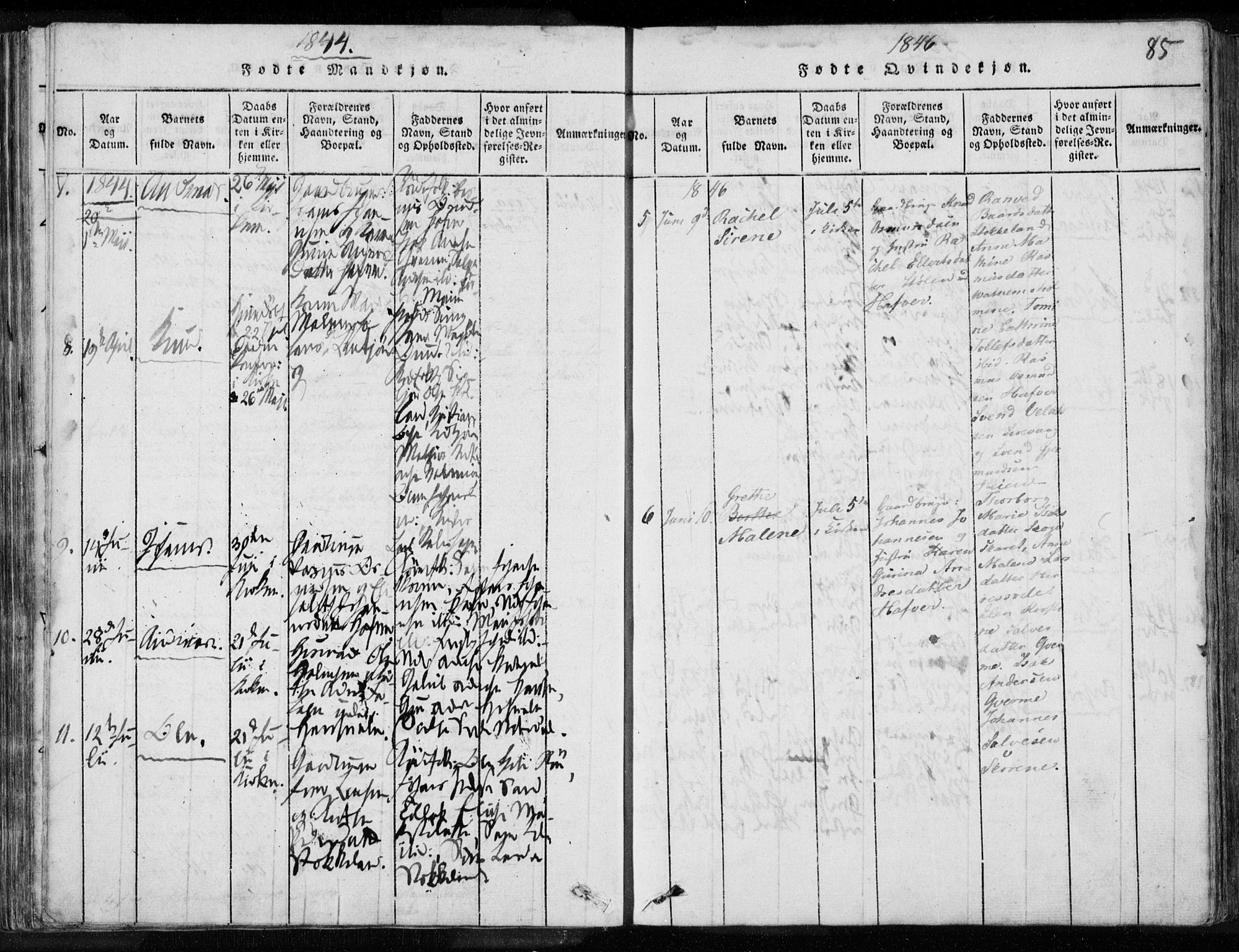 Eigersund sokneprestkontor, SAST/A-101807/S08/L0008: Parish register (official) no. A 8, 1816-1847, p. 85