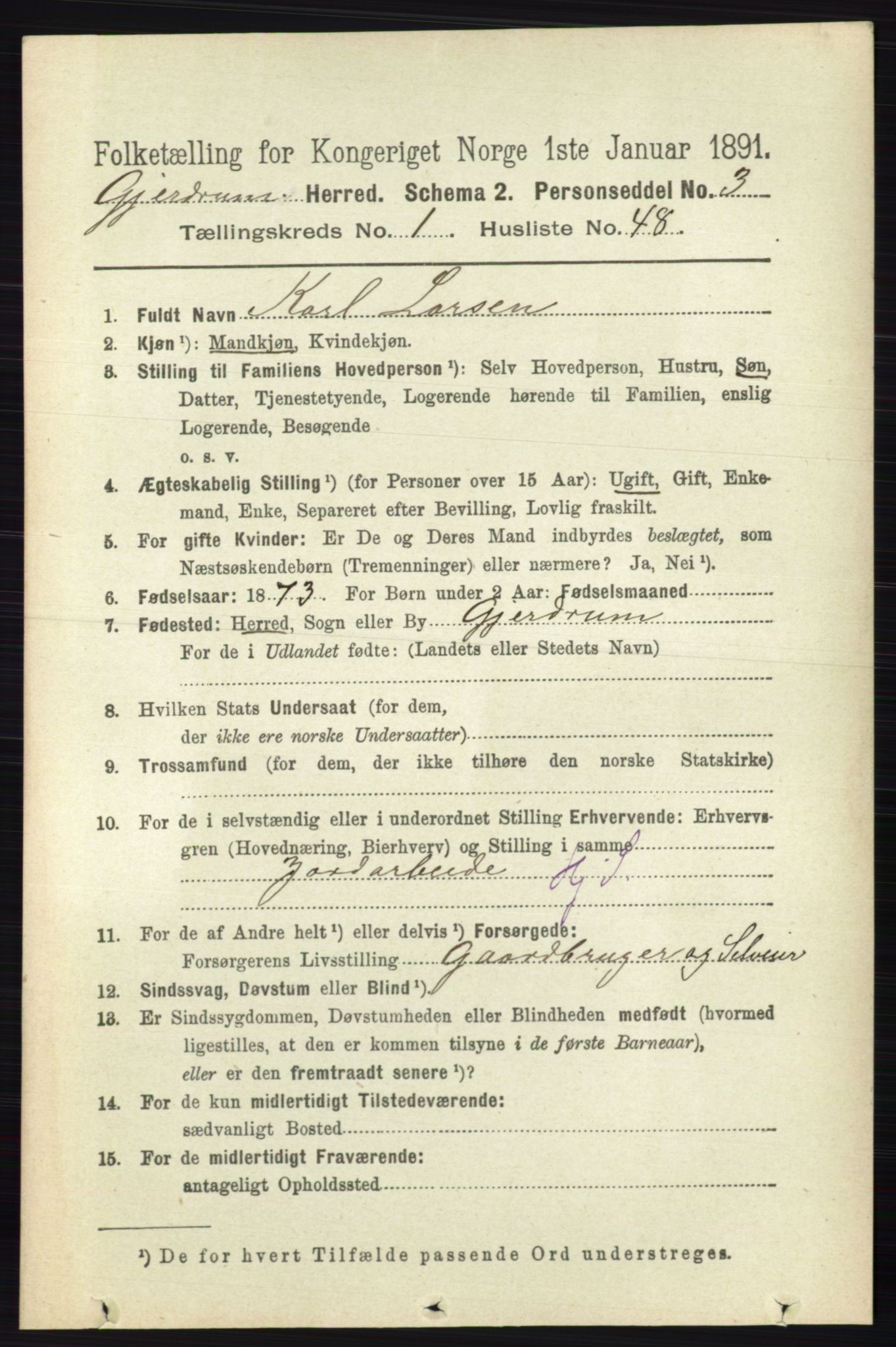 RA, 1891 census for 0234 Gjerdrum, 1891, p. 381