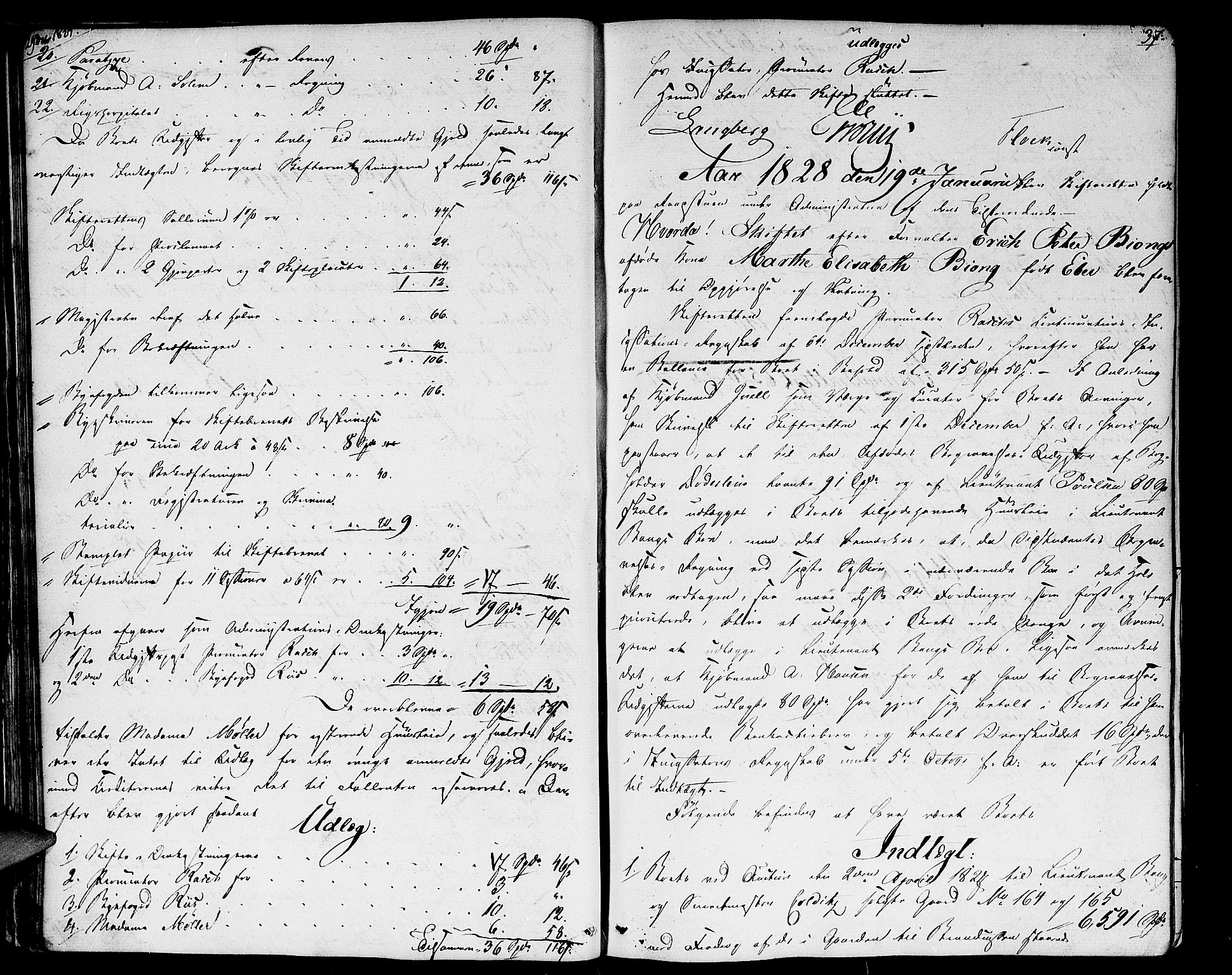 Oslo skifterett, AV/SAO-A-10383/H/Hd/Hda/L0001a: Skifteutlodningsprotokoll, 1827-1839, p. 36b-37a