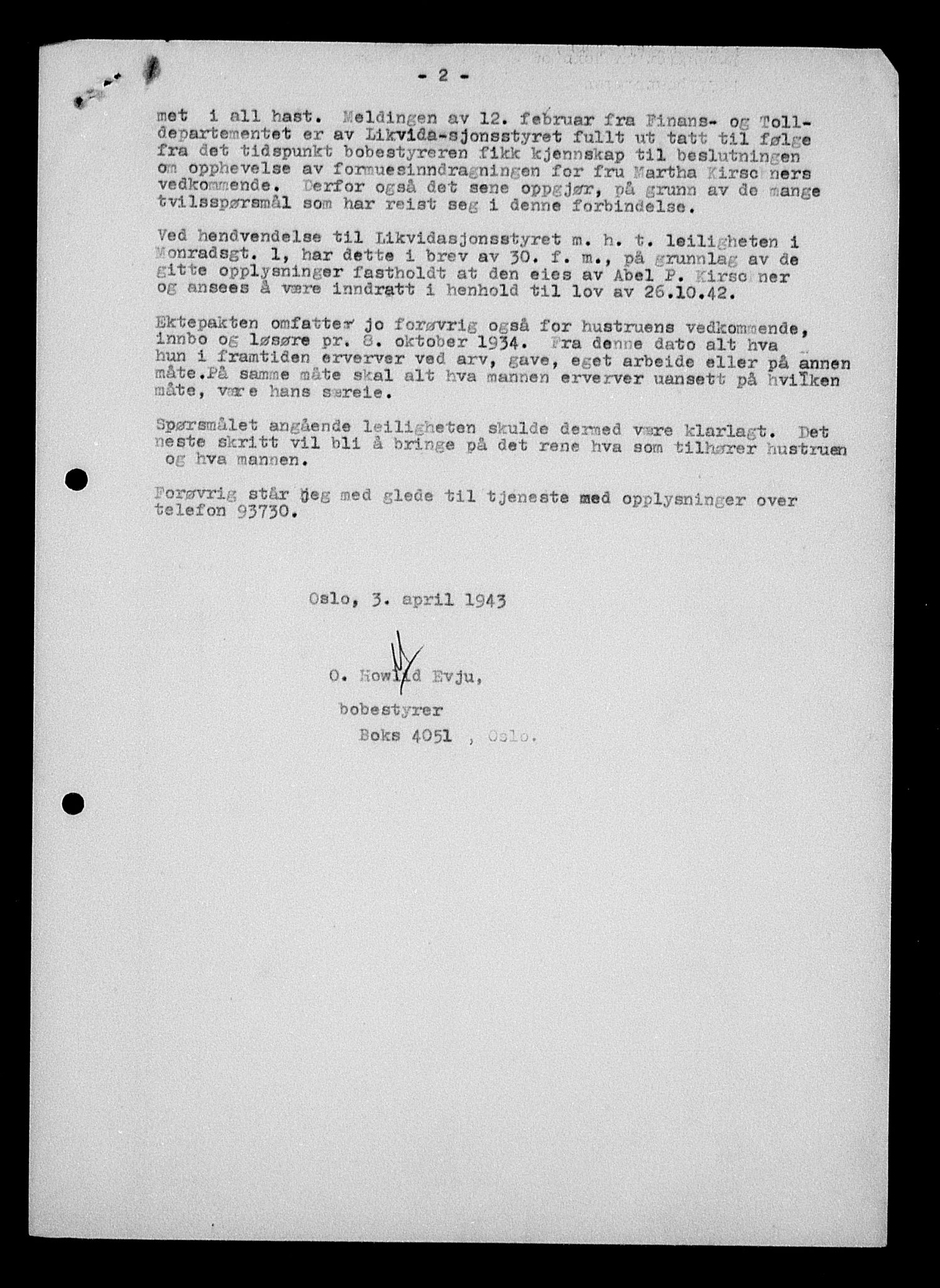 Justisdepartementet, Tilbakeføringskontoret for inndratte formuer, AV/RA-S-1564/H/Hc/Hcc/L0951: --, 1945-1947, p. 496