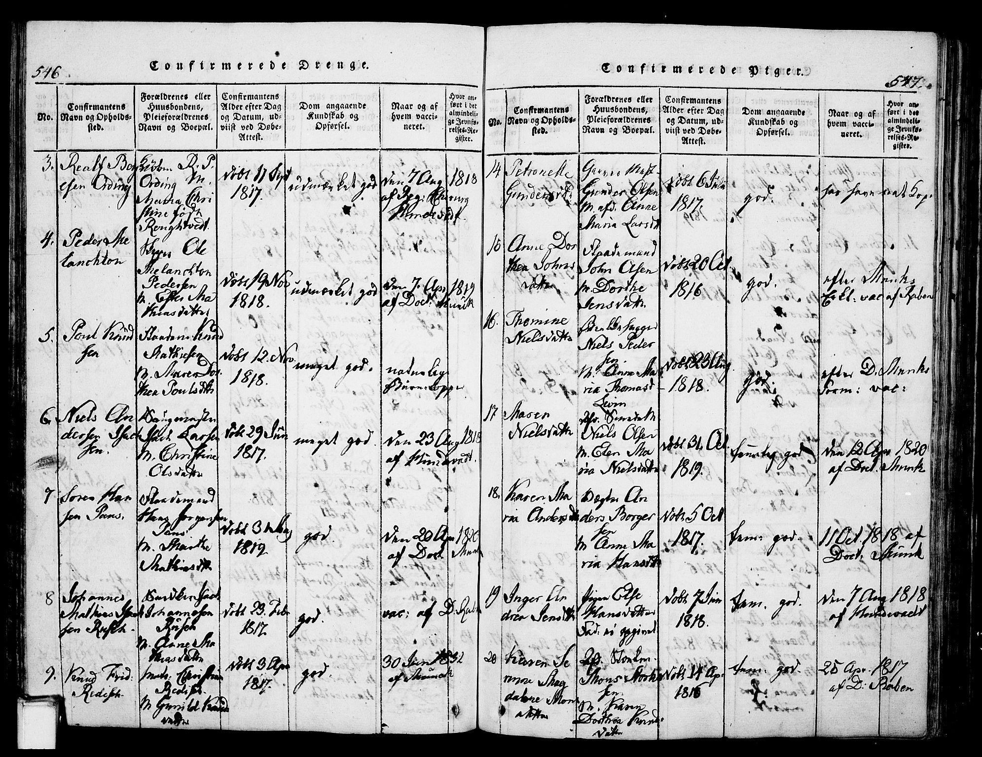 Skien kirkebøker, SAKO/A-302/G/Ga/L0002: Parish register (copy) no. 2, 1814-1842, p. 546-547