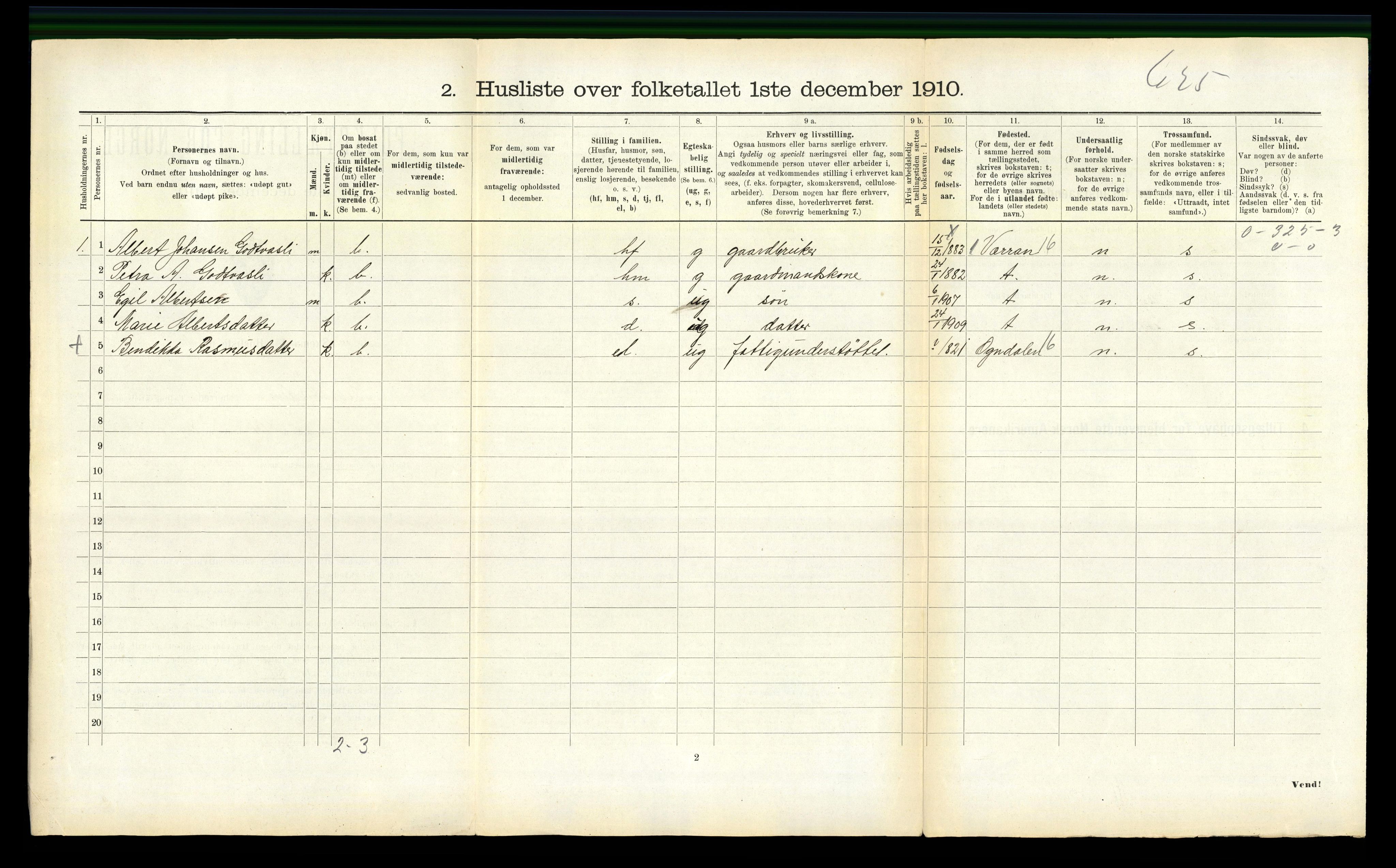 RA, 1910 census for Beitstad, 1910, p. 840