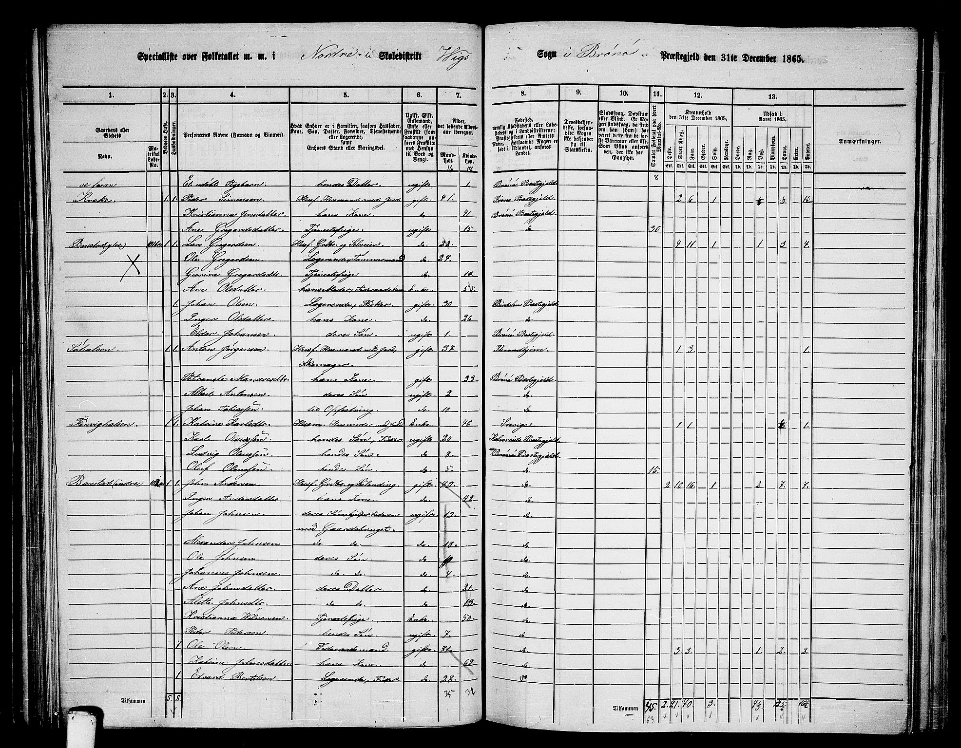 RA, 1865 census for Brønnøy, 1865, p. 75
