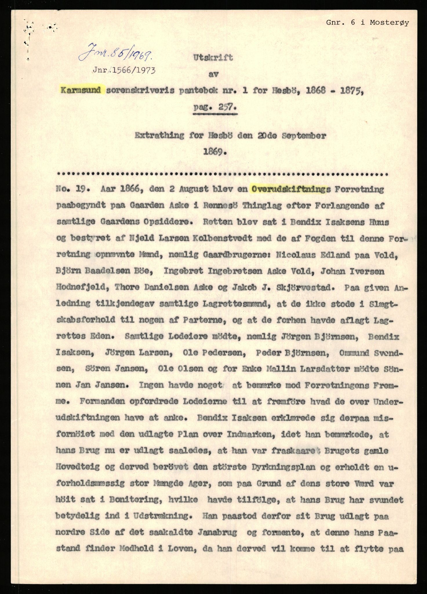 Statsarkivet i Stavanger, AV/SAST-A-101971/03/Y/Yj/L0002: Avskrifter sortert etter gårdsnavn: Amdal indre - Askeland, 1750-1930, p. 497