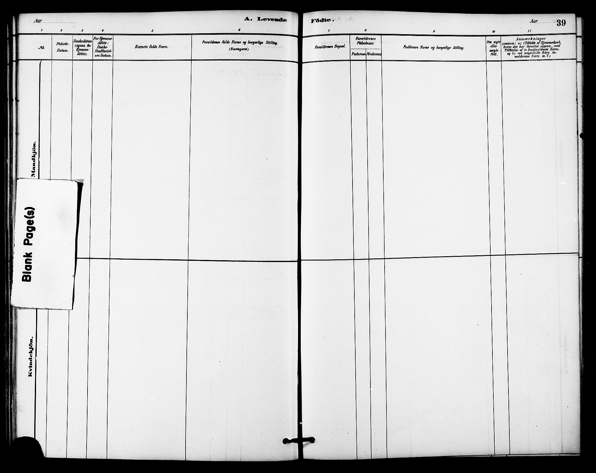 Ministerialprotokoller, klokkerbøker og fødselsregistre - Sør-Trøndelag, SAT/A-1456/618/L0444: Parish register (official) no. 618A07, 1880-1898, p. 39