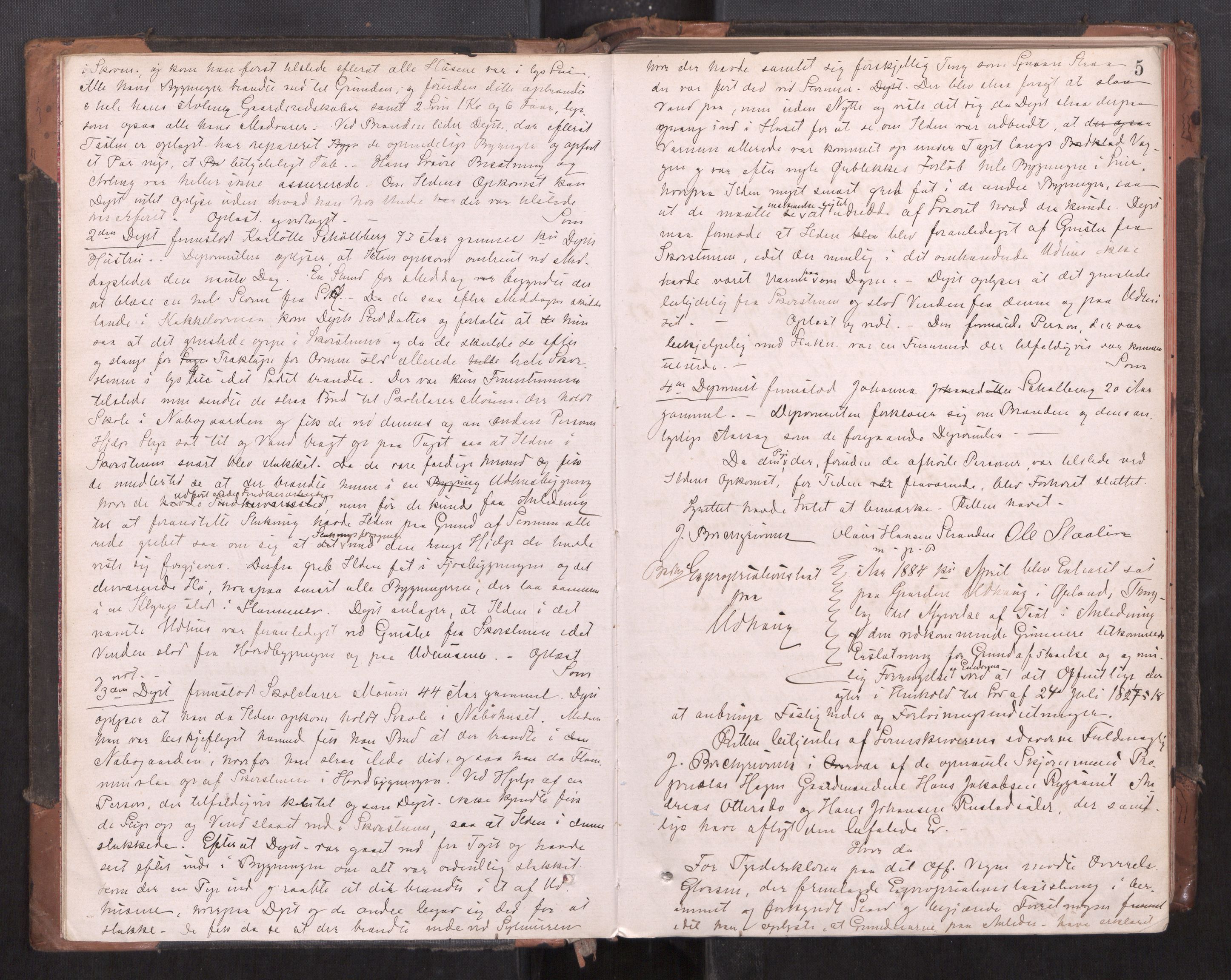 Fosen sorenskriveri, AV/SAT-A-1107/1/1/1B/L0026: Ekstrarettsprotokoll, 1884-1888, p. 4b-5a