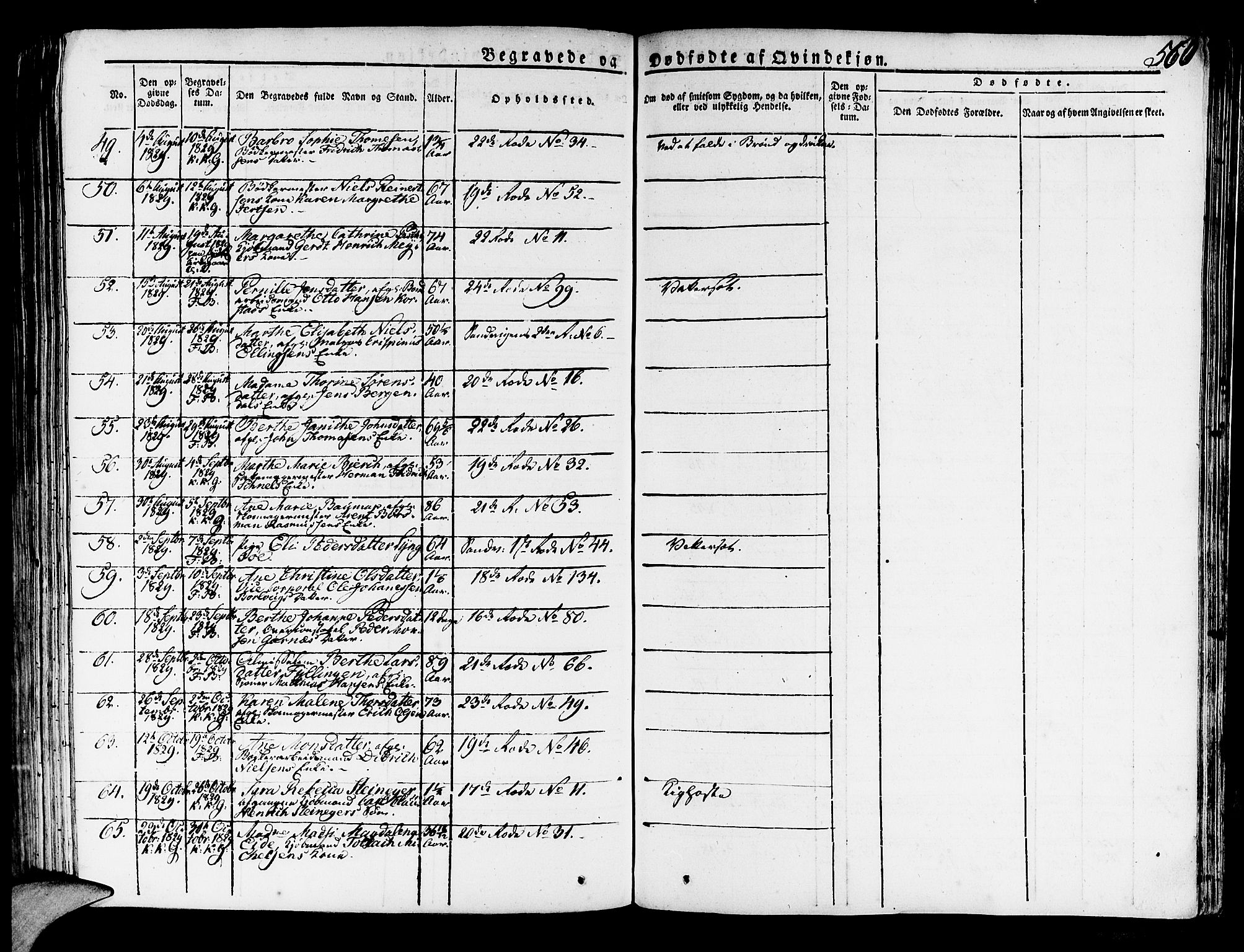 Korskirken sokneprestembete, AV/SAB-A-76101/H/Haa/L0014: Parish register (official) no. A 14, 1823-1835, p. 560