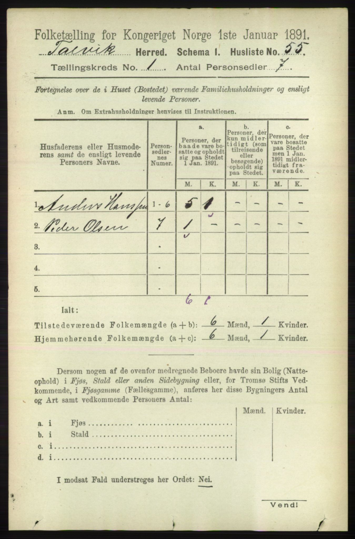 RA, 1891 census for 2013 Talvik, 1891, p. 89