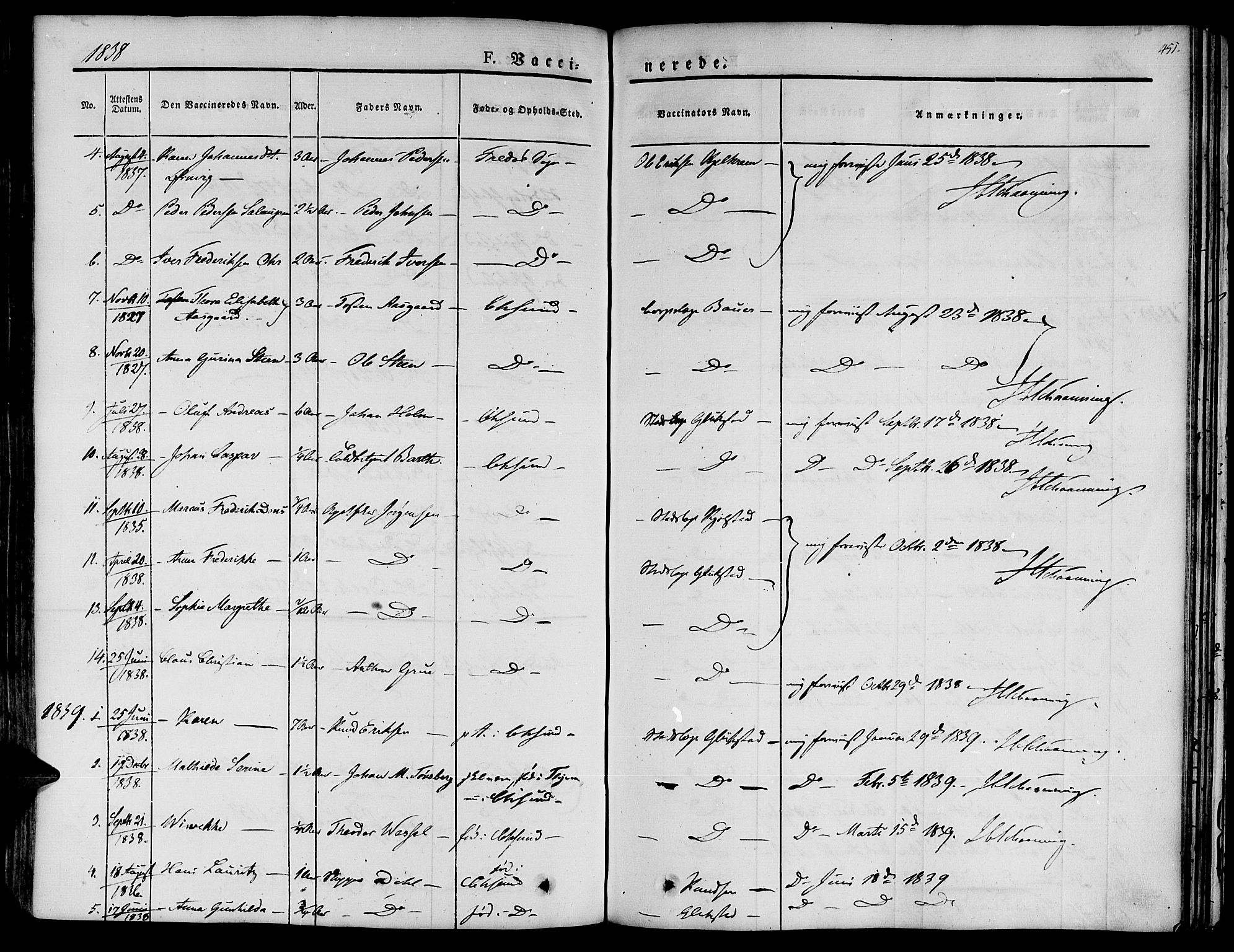 Ministerialprotokoller, klokkerbøker og fødselsregistre - Møre og Romsdal, SAT/A-1454/572/L0843: Parish register (official) no. 572A06, 1832-1842, p. 451