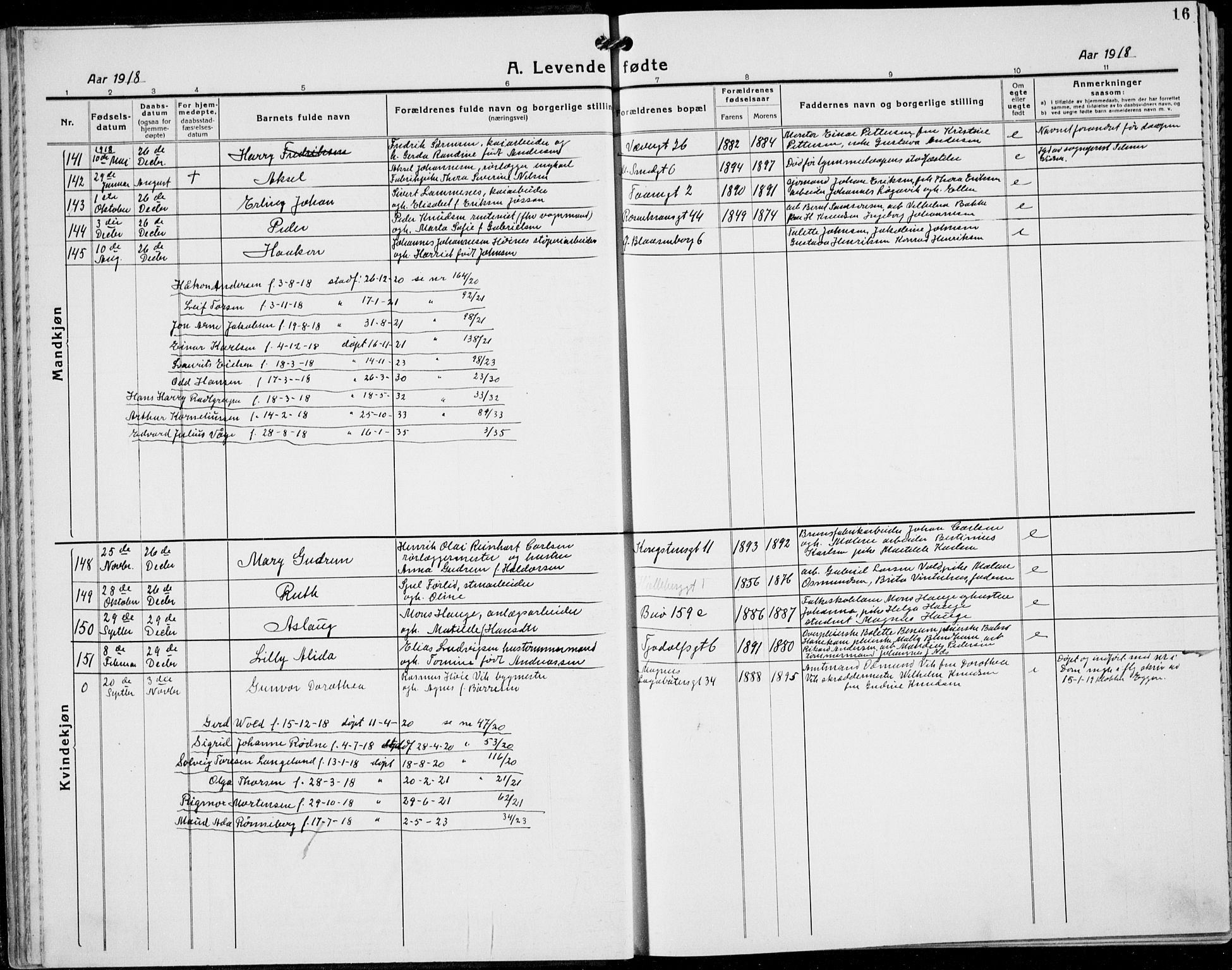 St. Petri sokneprestkontor, SAST/A-101813/001/30/30BB/L0011: Parish register (copy) no. B 11, 1917-1940, p. 16