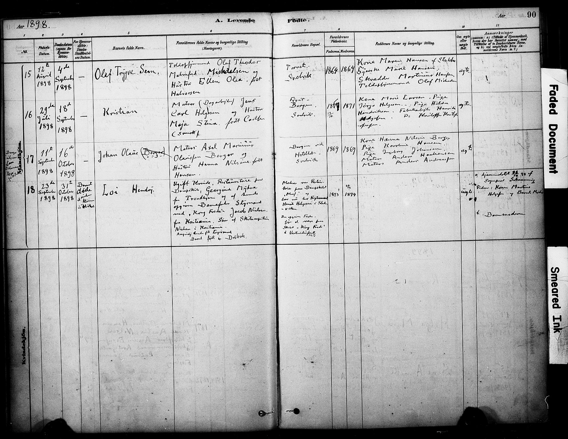 Strømm kirkebøker, AV/SAKO-A-322/F/Fb/L0001: Parish register (official) no. II 1, 1878-1899, p. 90