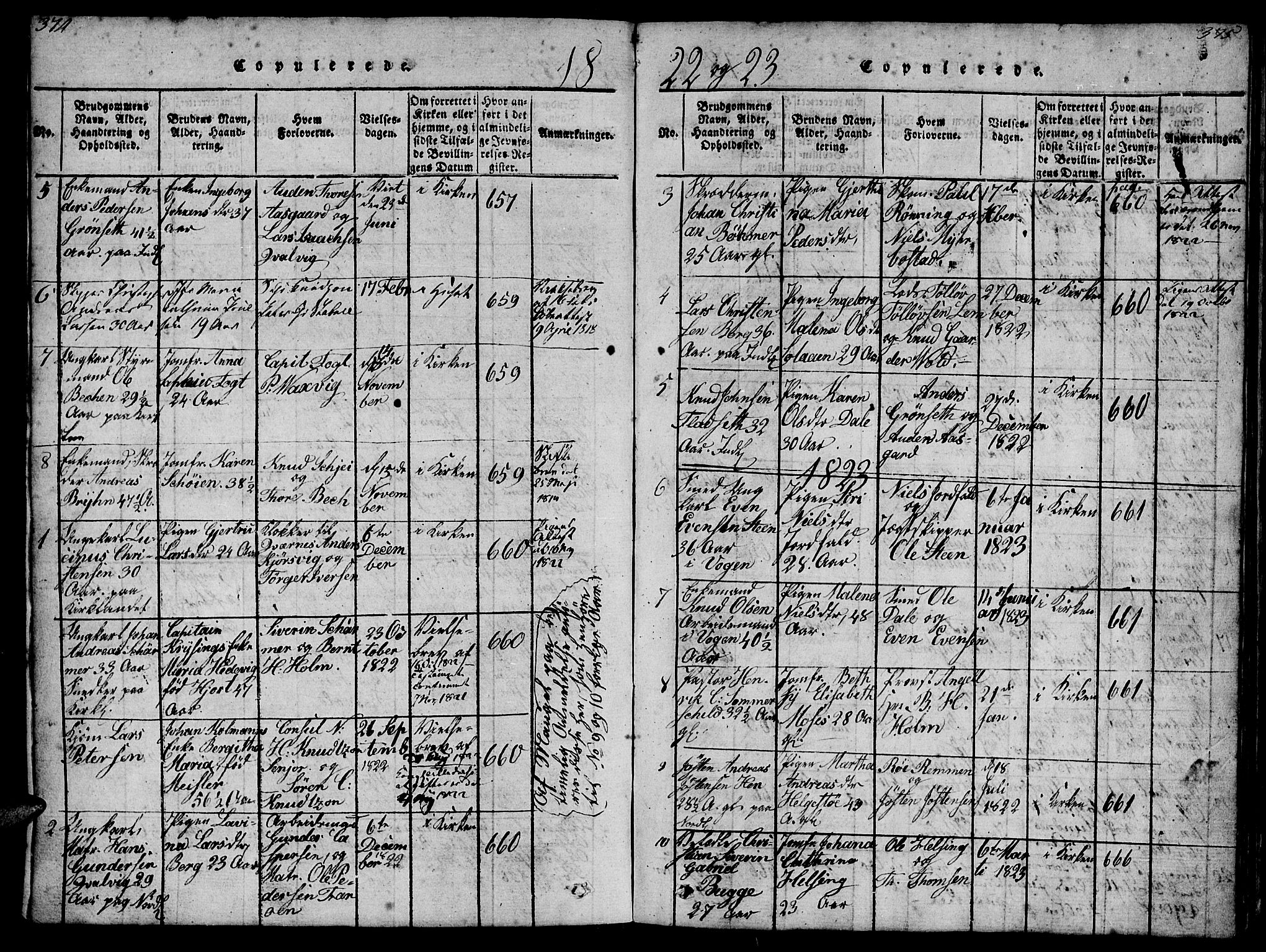 Ministerialprotokoller, klokkerbøker og fødselsregistre - Møre og Romsdal, SAT/A-1454/572/L0856: Parish register (copy) no. 572C01, 1819-1832, p. 374-375