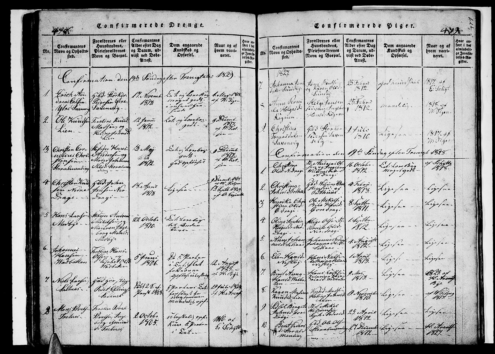 Ministerialprotokoller, klokkerbøker og fødselsregistre - Nordland, SAT/A-1459/847/L0676: Parish register (copy) no. 847C04, 1821-1853, p. 478-479