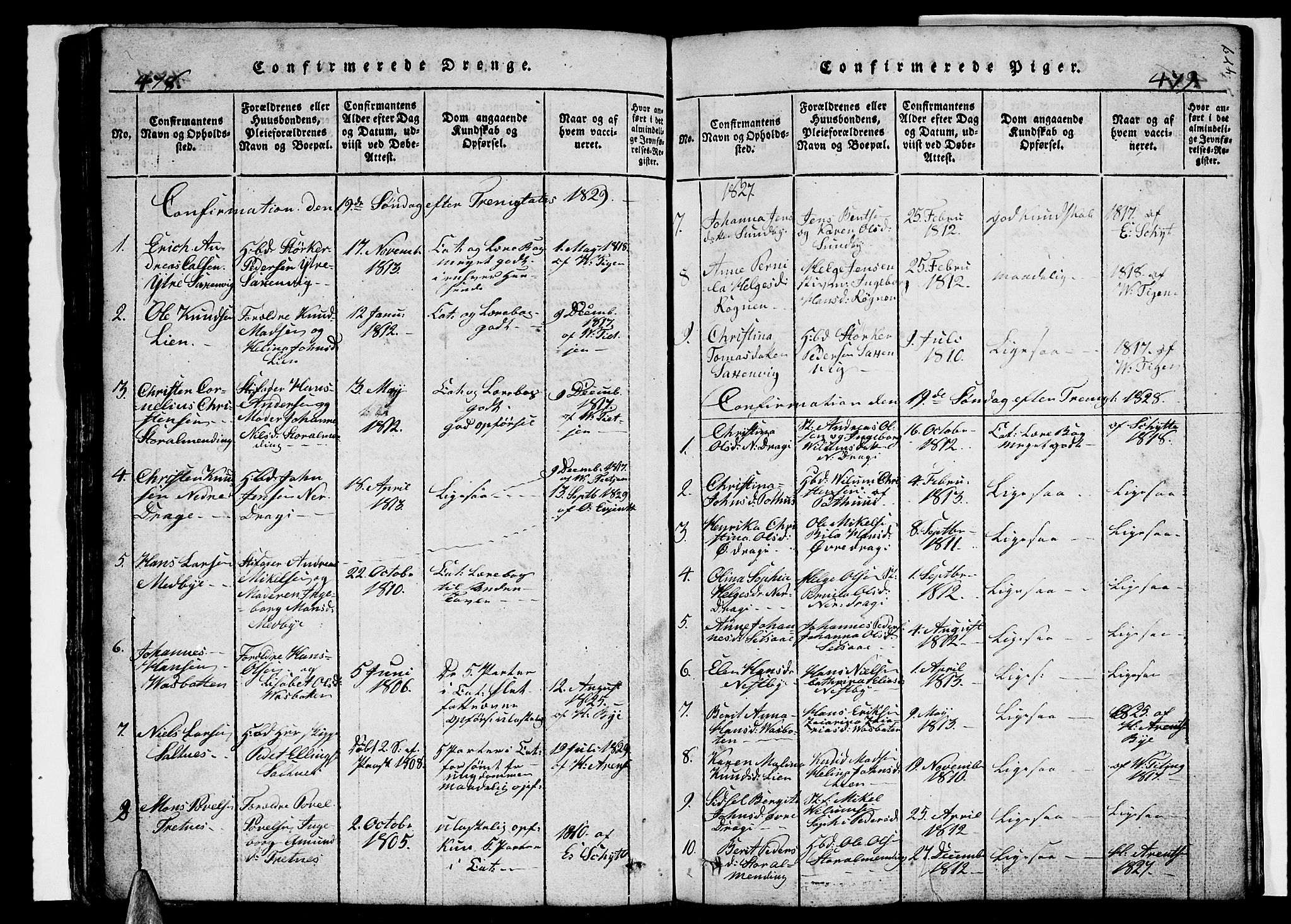 Ministerialprotokoller, klokkerbøker og fødselsregistre - Nordland, AV/SAT-A-1459/847/L0676: Parish register (copy) no. 847C04, 1821-1853, p. 478-479