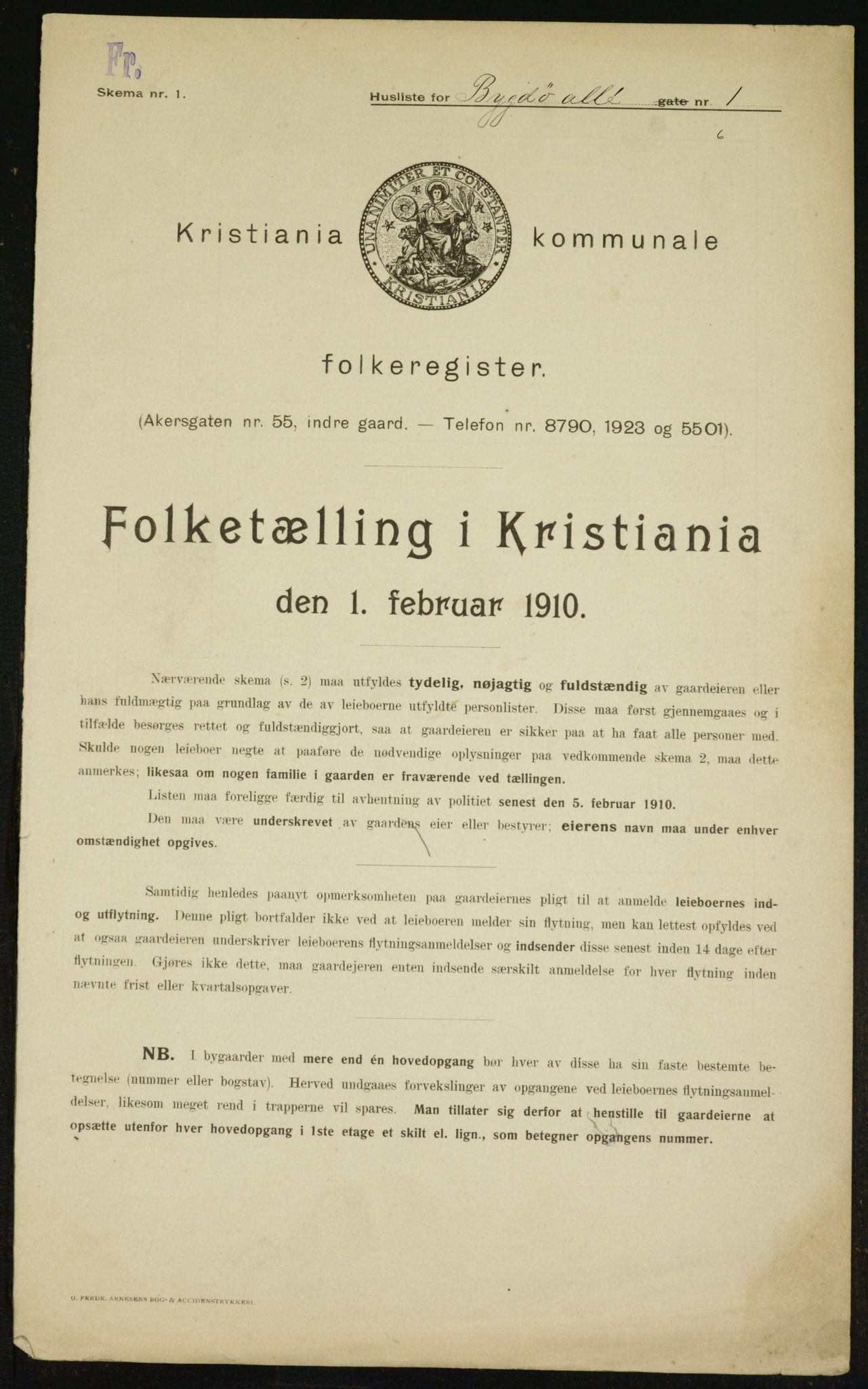OBA, Municipal Census 1910 for Kristiania, 1910, p. 9857