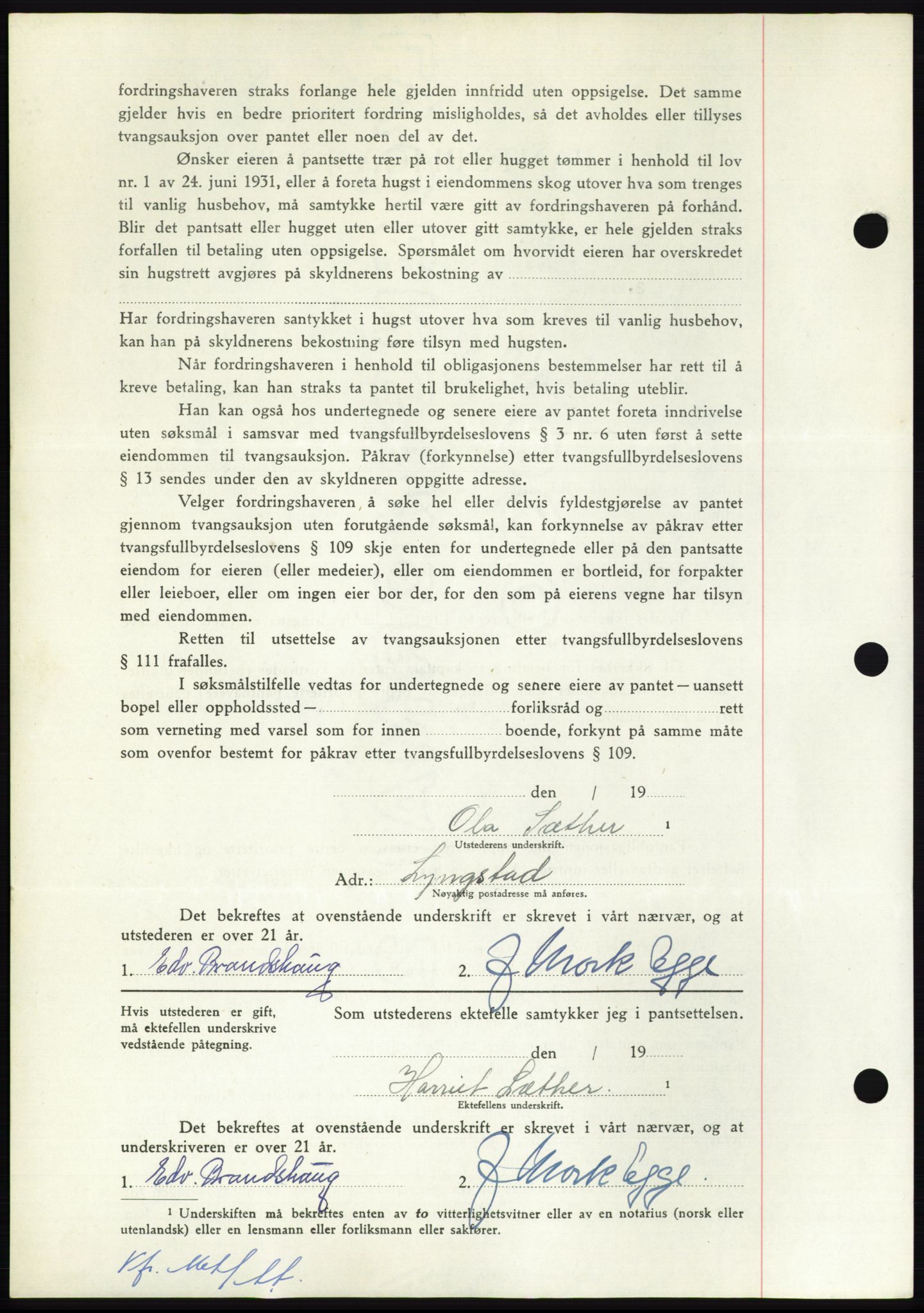 Nordmøre sorenskriveri, AV/SAT-A-4132/1/2/2Ca: Mortgage book no. B103, 1949-1950, Diary no: : 3589/1949