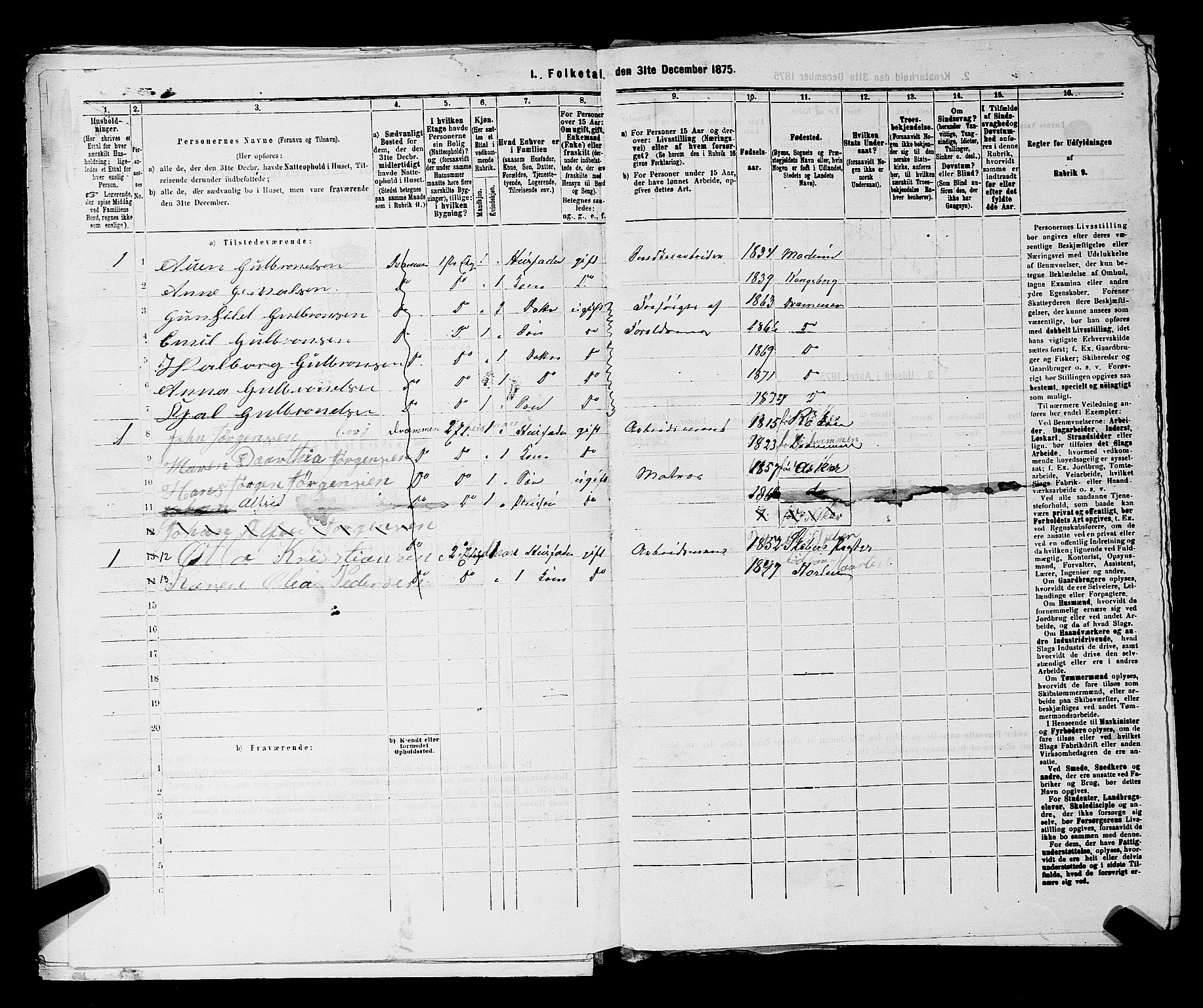 SAKO, 1875 census for 0602 Drammen, 1875, p. 1464