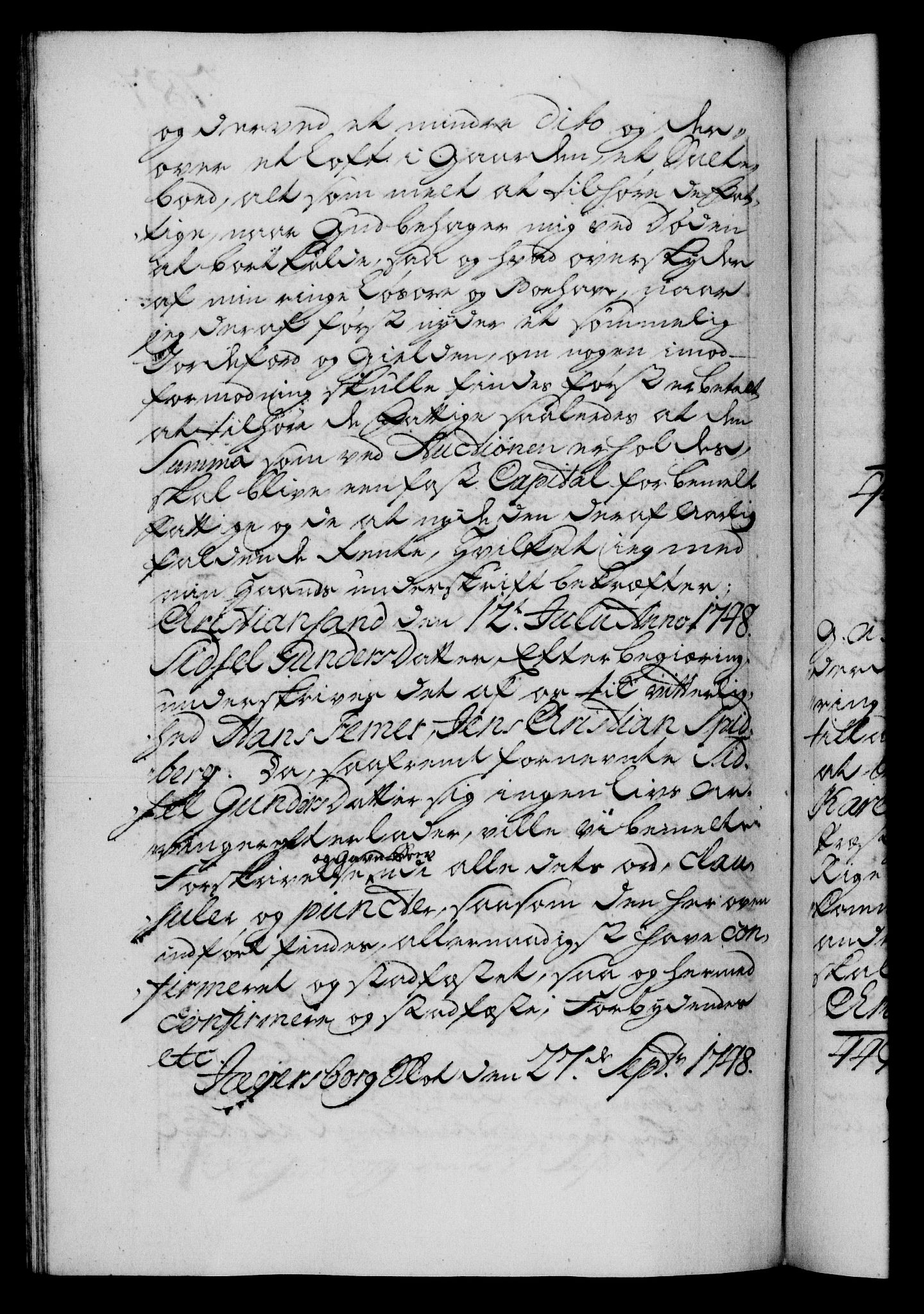 Danske Kanselli 1572-1799, AV/RA-EA-3023/F/Fc/Fca/Fcaa/L0035: Norske registre, 1746-1748, p. 787b