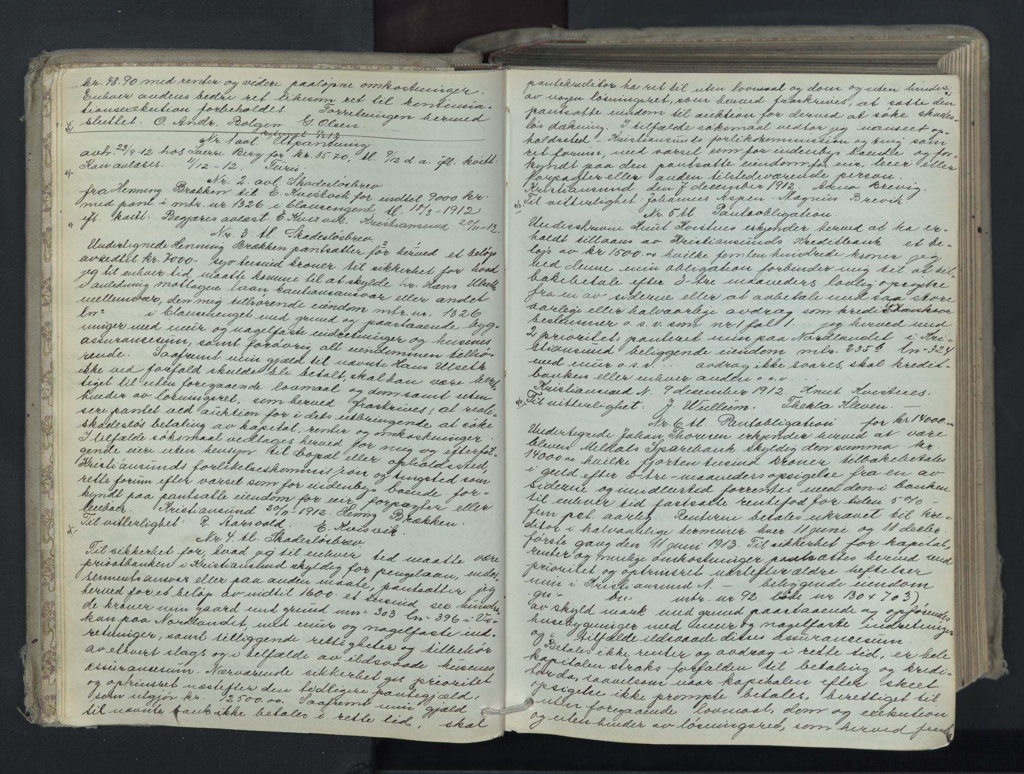 Kristiansund byfogd, AV/SAT-A-4587/A/27/L0016: Mortgage book no. 16, 1912-1917, p. 3