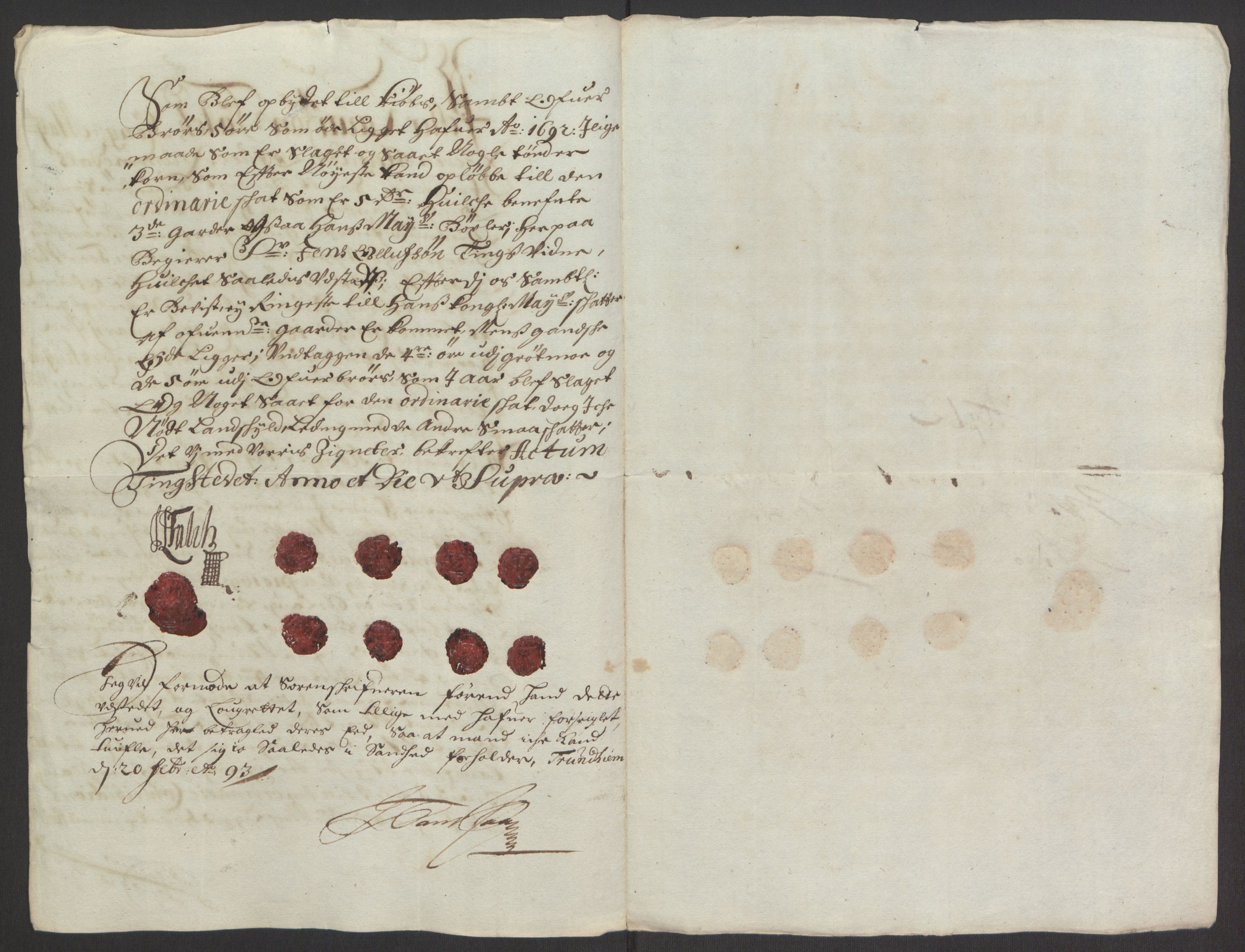 Rentekammeret inntil 1814, Reviderte regnskaper, Fogderegnskap, RA/EA-4092/R64/L4424: Fogderegnskap Namdal, 1692-1695, p. 160