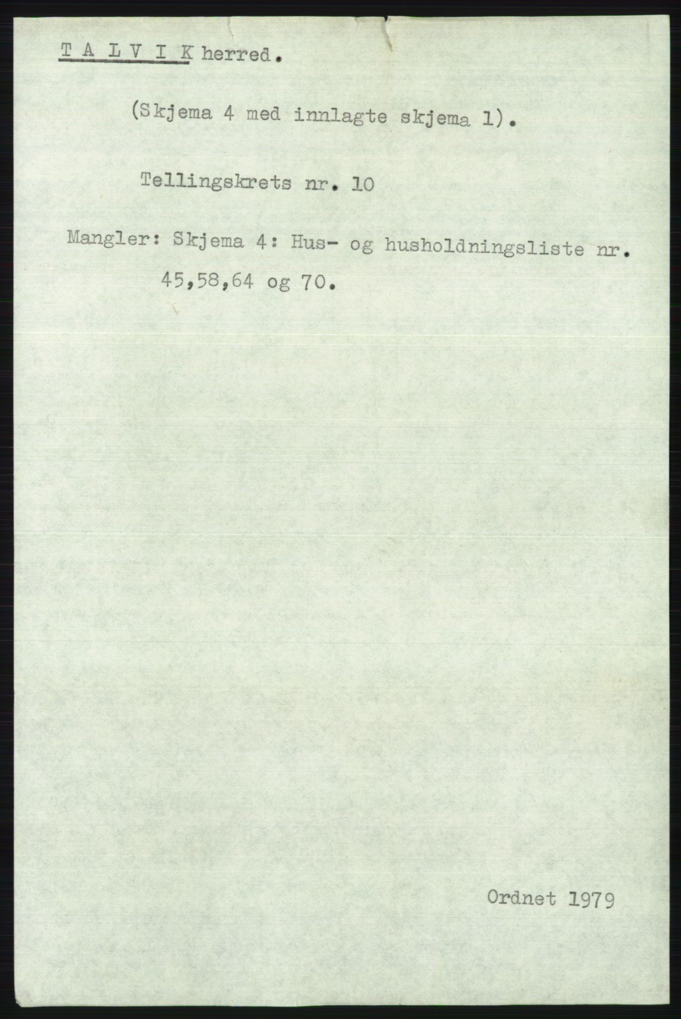 SATØ, 1920 census for Talvik, 1920, p. 5795