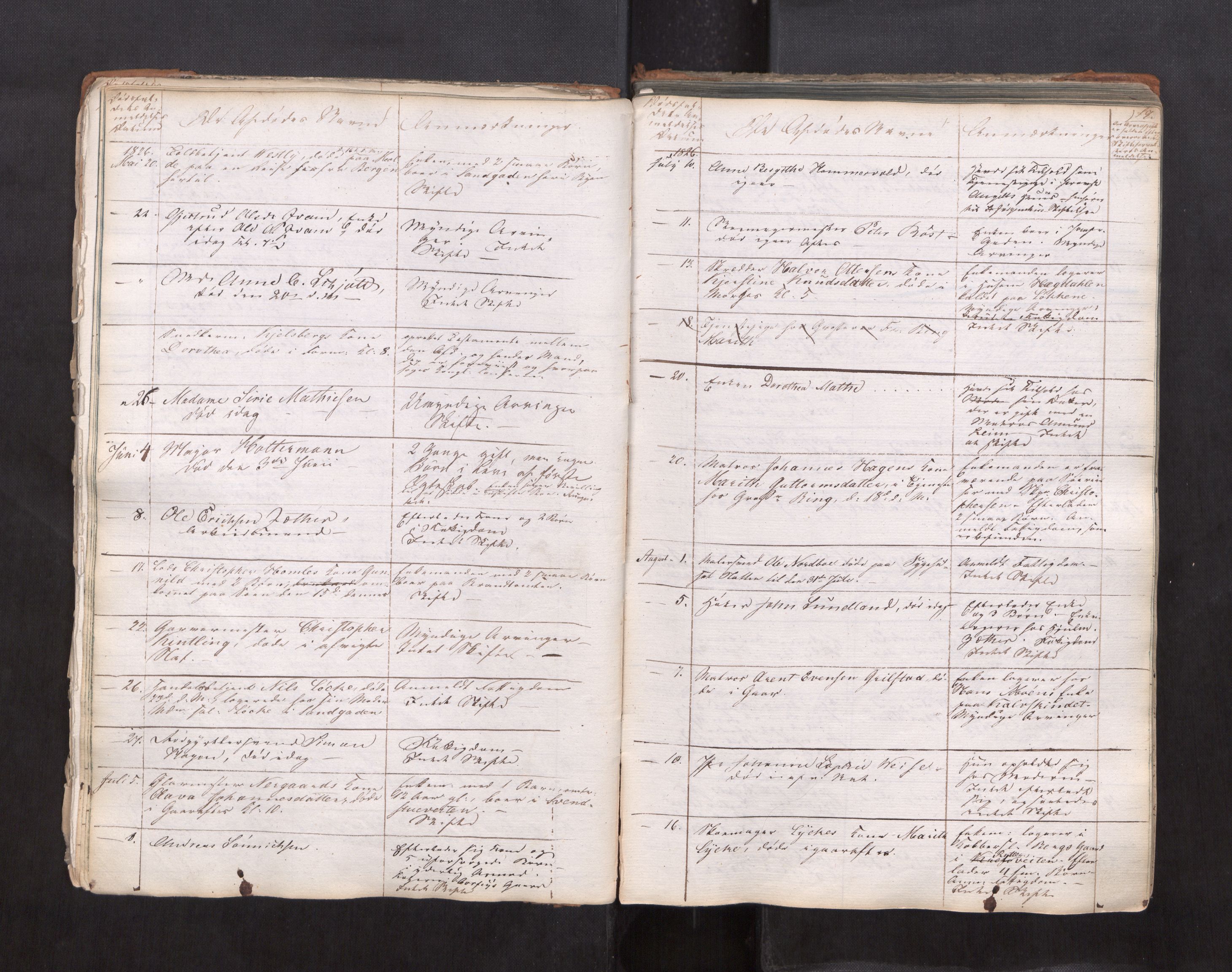 Trondheim byfogd, AV/SAT-A-0003/1/3/3L/L0001: Dødsanmeldelsesprotokoll, 1823-1870