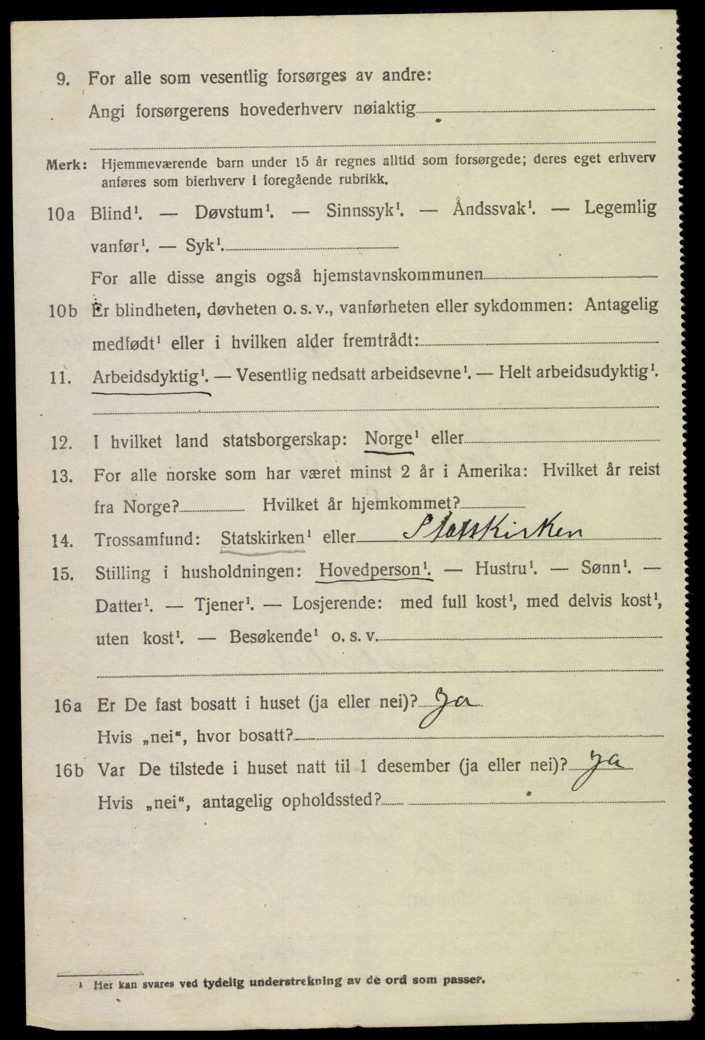 SAK, 1920 census for Vegusdal, 1920, p. 1672