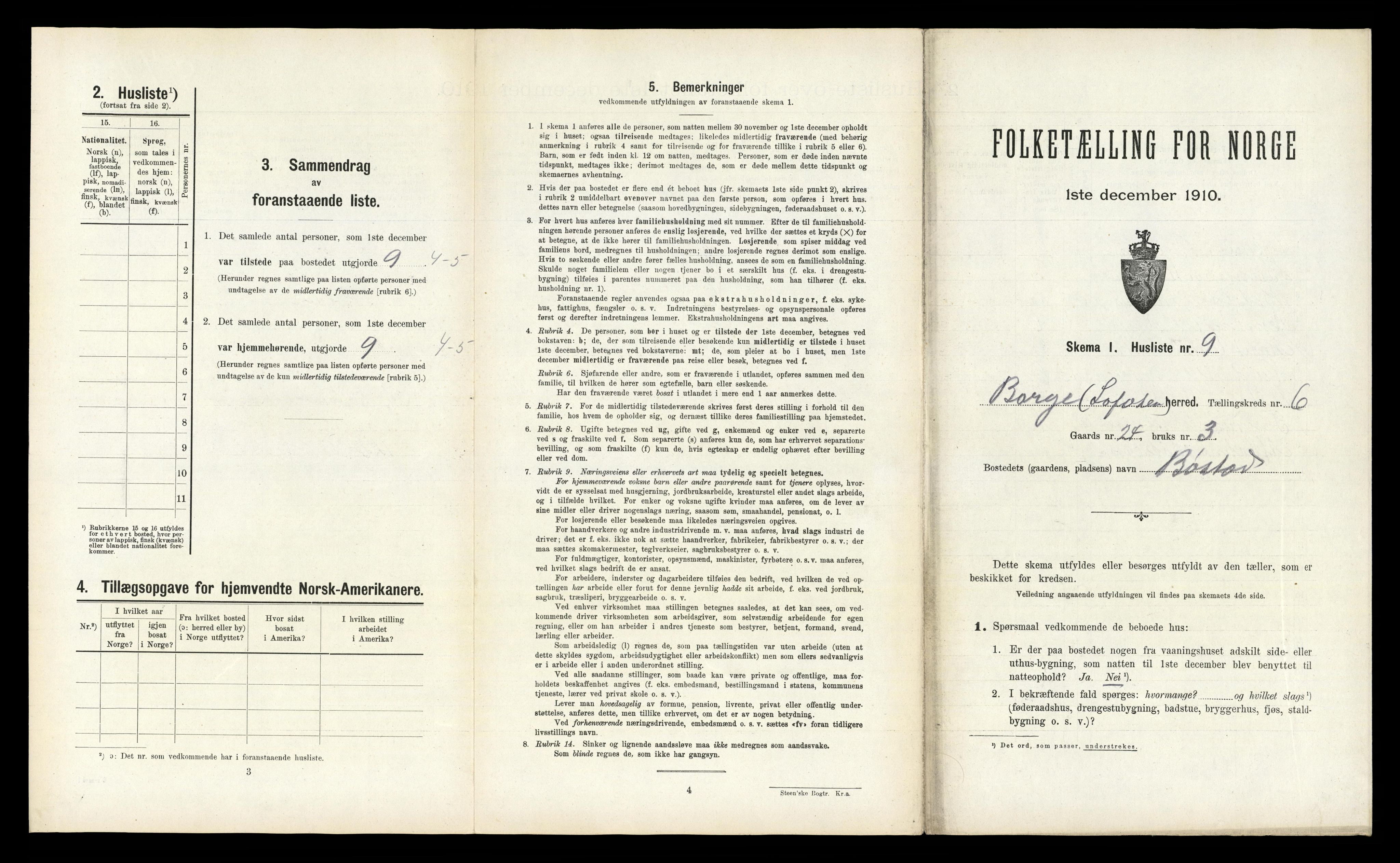 RA, 1910 census for Borge, 1910, p. 581
