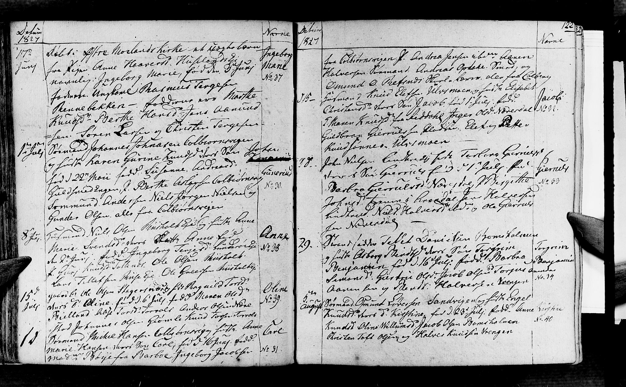 Øyestad sokneprestkontor, AV/SAK-1111-0049/F/Fa/L0011: Parish register (official) no. A 11, 1805-1824, p. 122