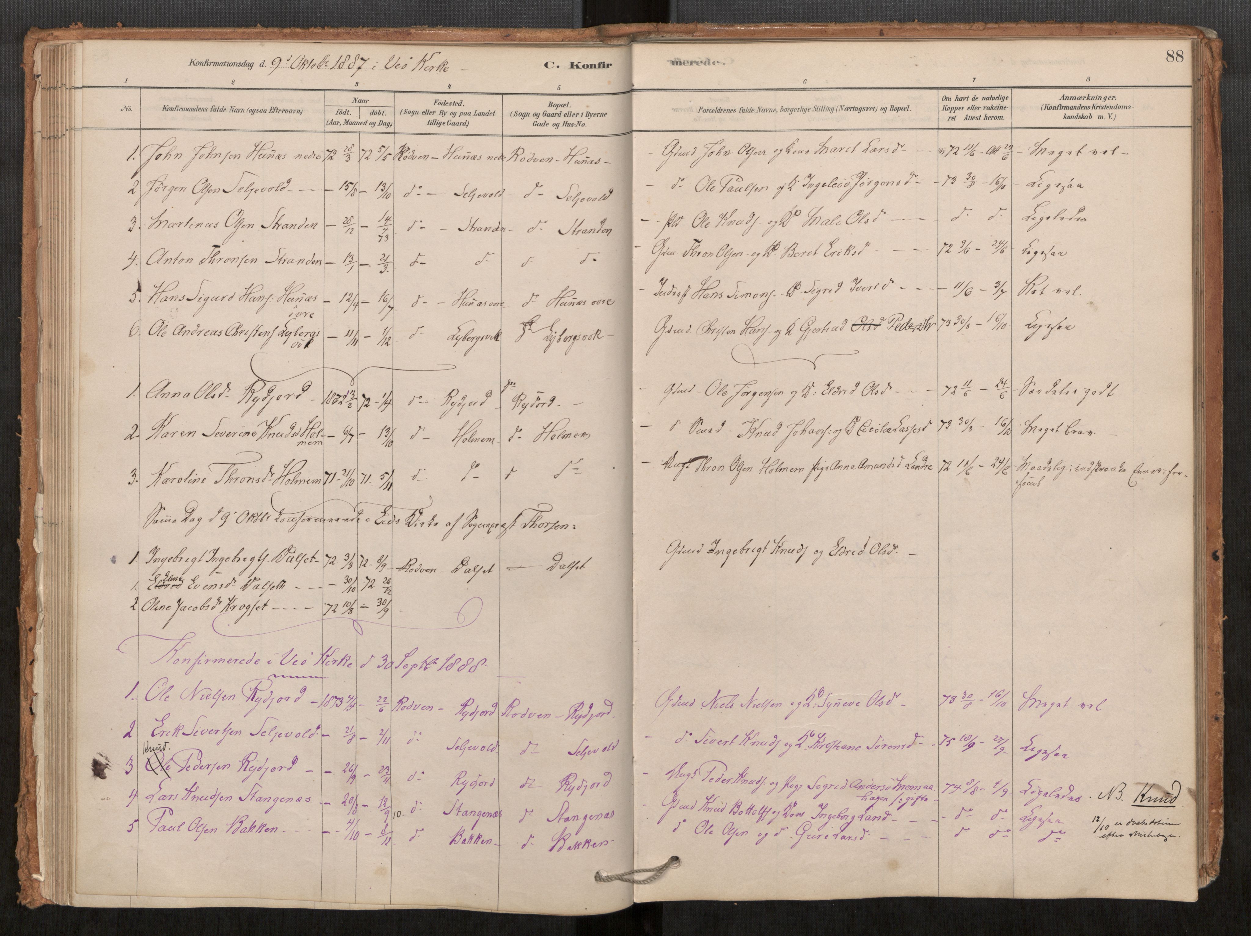 Ministerialprotokoller, klokkerbøker og fødselsregistre - Møre og Romsdal, SAT/A-1454/548/L0615: Parish register (official) no. 548A02, 1878-1906, p. 88