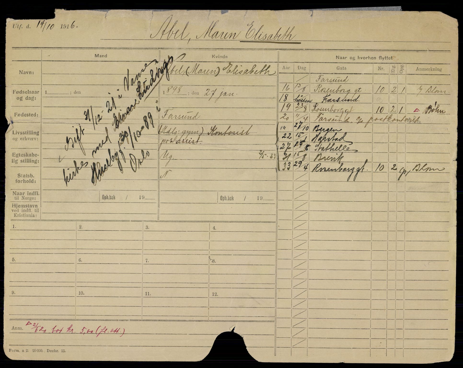 Oslo folkeregister, Registerkort, SAO/A-11715/K/Kb/L0041: A- HAN, 1921