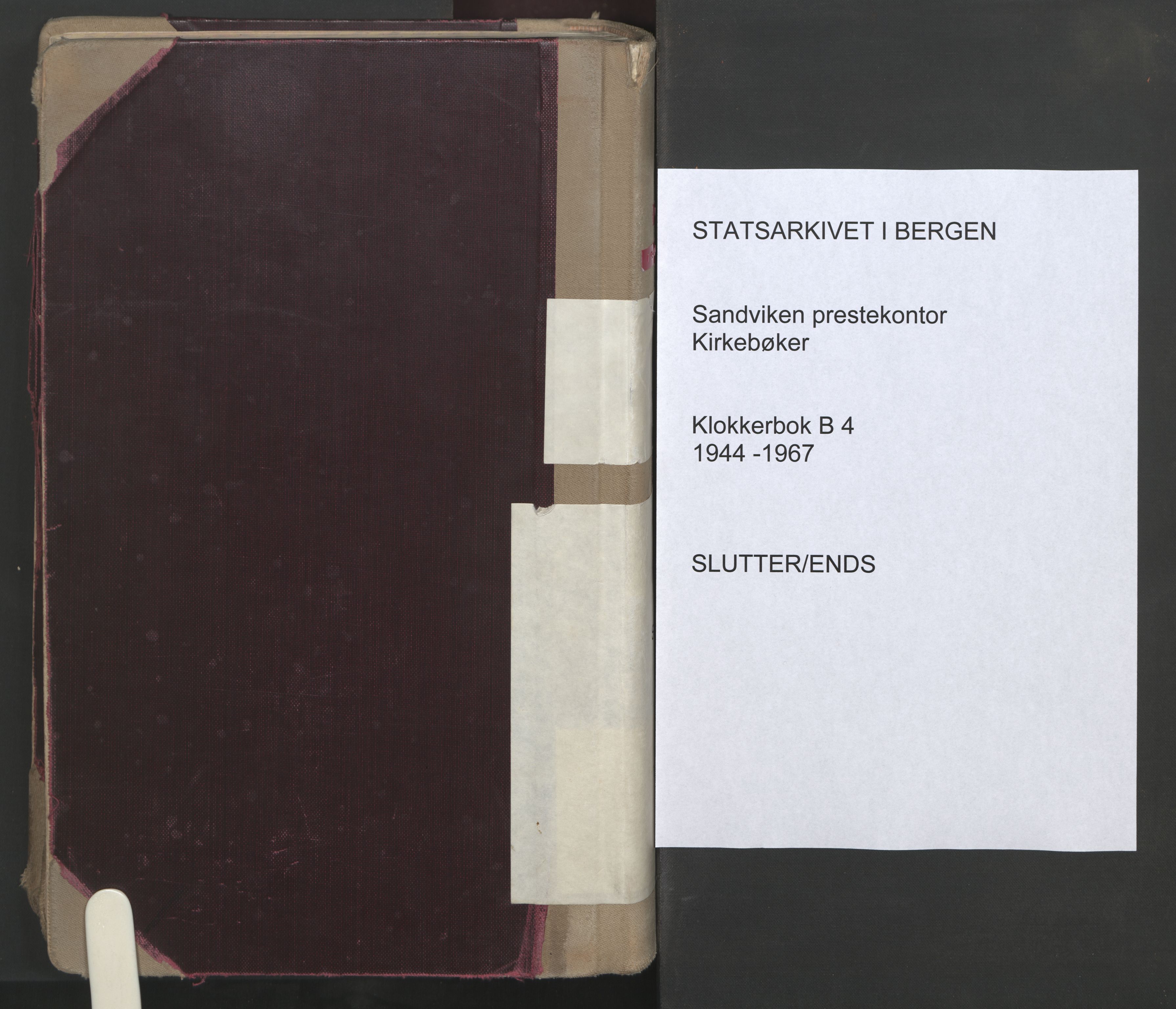 Sandviken Sokneprestembete, SAB/A-77601/H/Hb/L0007: Parish register (copy) no. B 4, 1944-1967