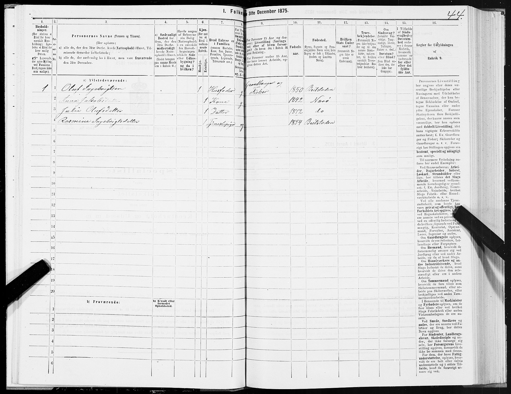 SAT, 1875 census for 1751P Nærøy, 1875, p. 2044