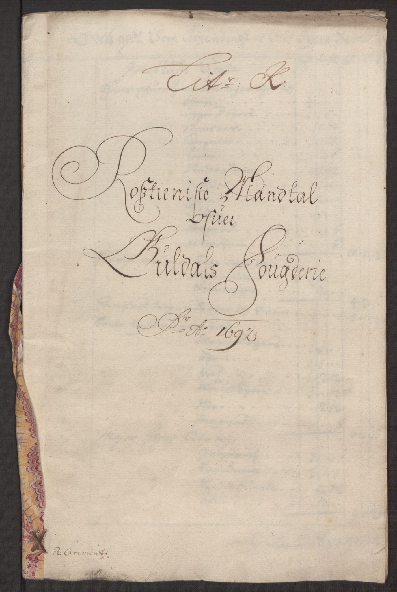 Rentekammeret inntil 1814, Reviderte regnskaper, Fogderegnskap, RA/EA-4092/R59/L3942: Fogderegnskap Gauldal, 1692, p. 149