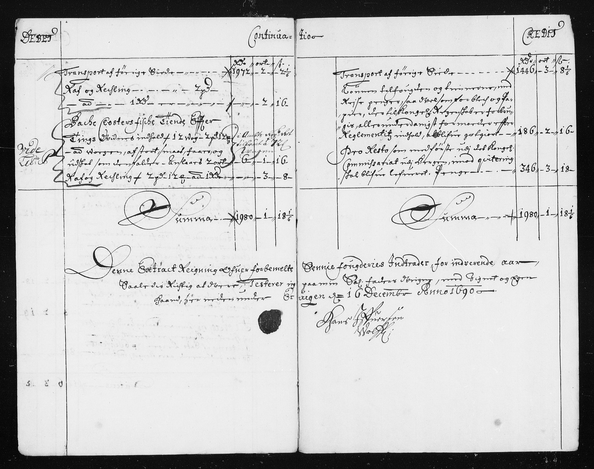 Rentekammeret inntil 1814, Reviderte regnskaper, Stiftamtstueregnskaper, Trondheim stiftamt og Nordland amt, AV/RA-EA-6044/R/Rh/L0015: Nordland amt, 1690