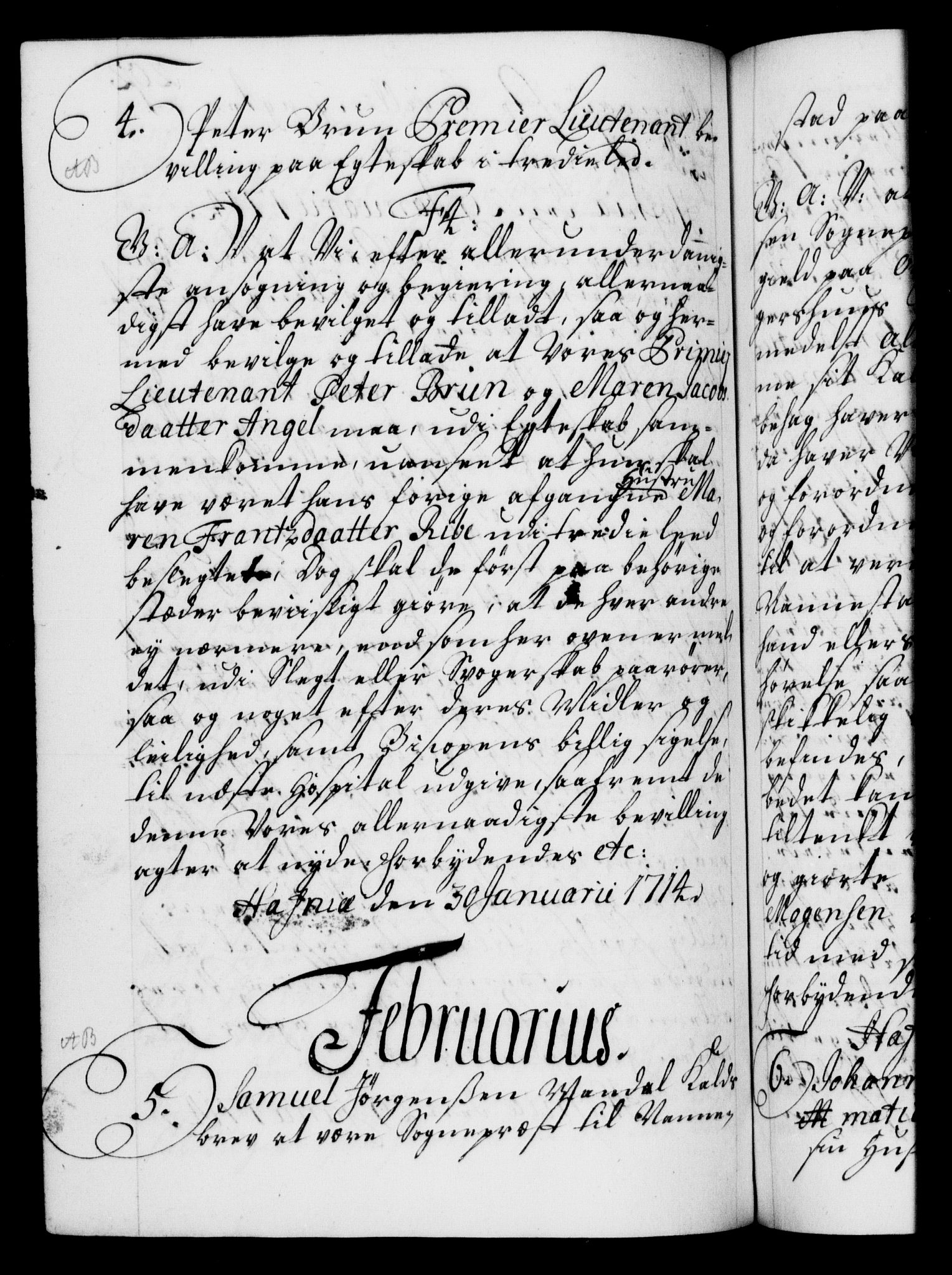 Danske Kanselli 1572-1799, AV/RA-EA-3023/F/Fc/Fca/Fcaa/L0021: Norske registre, 1712-1715, p. 202b