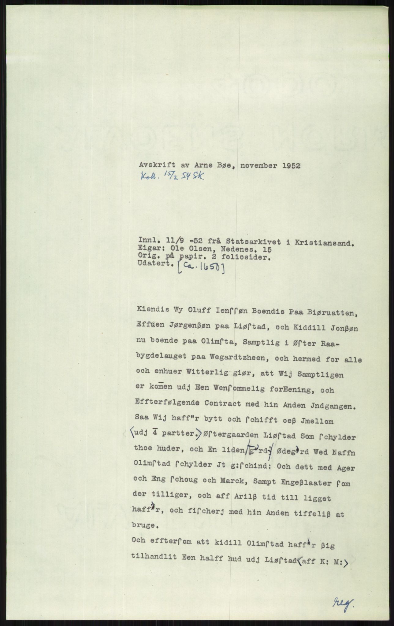 Samlinger til kildeutgivelse, Diplomavskriftsamlingen, AV/RA-EA-4053/H/Ha, p. 3028