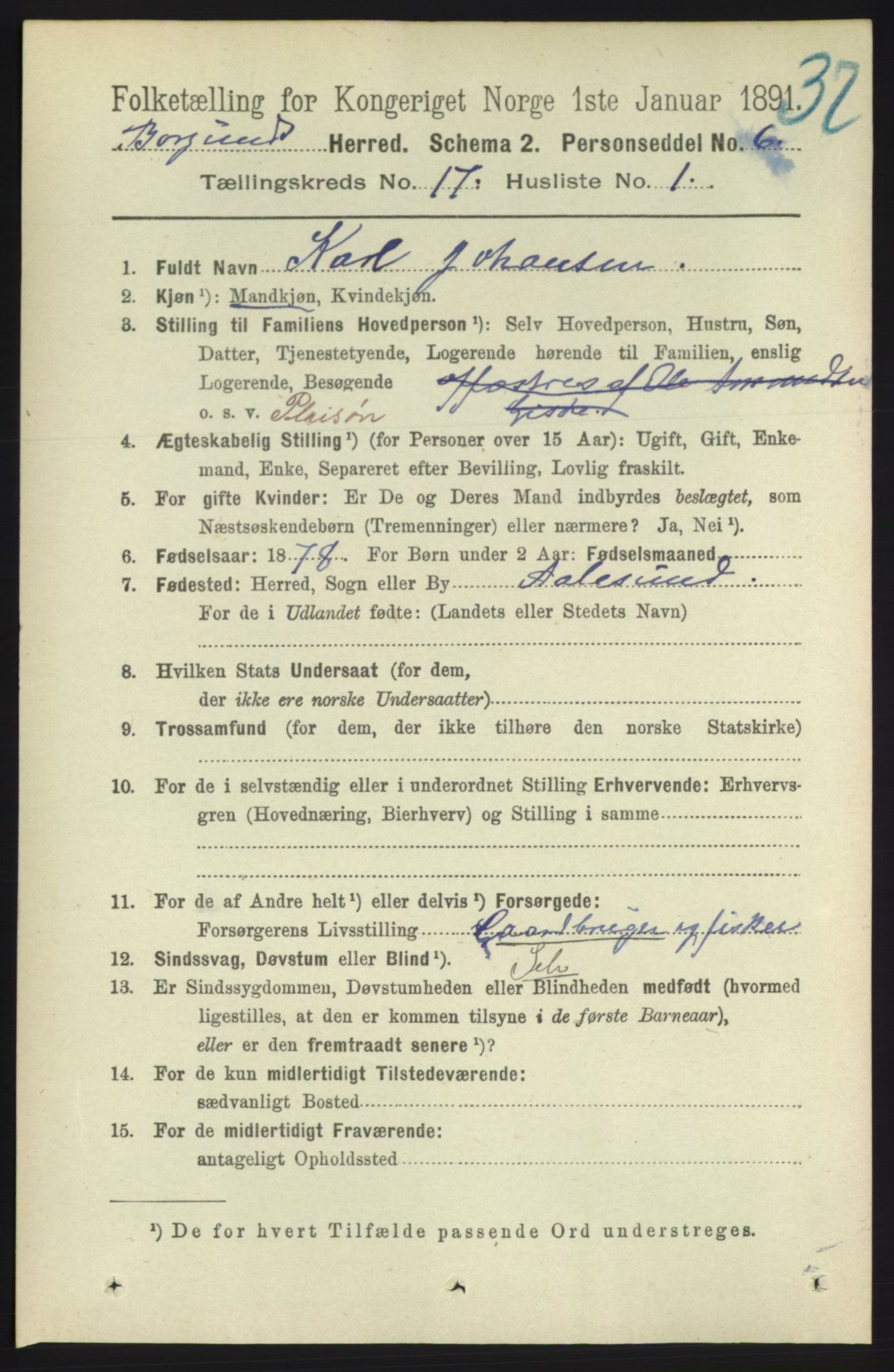 RA, 1891 census for 1531 Borgund, 1891, p. 4979