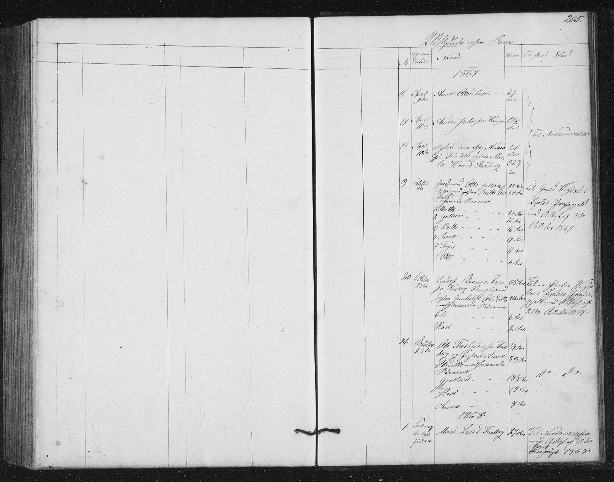 Jostedal sokneprestembete, SAB/A-80601/H/Hab/Haba/L0001: Parish register (copy) no. A 1, 1861-1906, p. 265