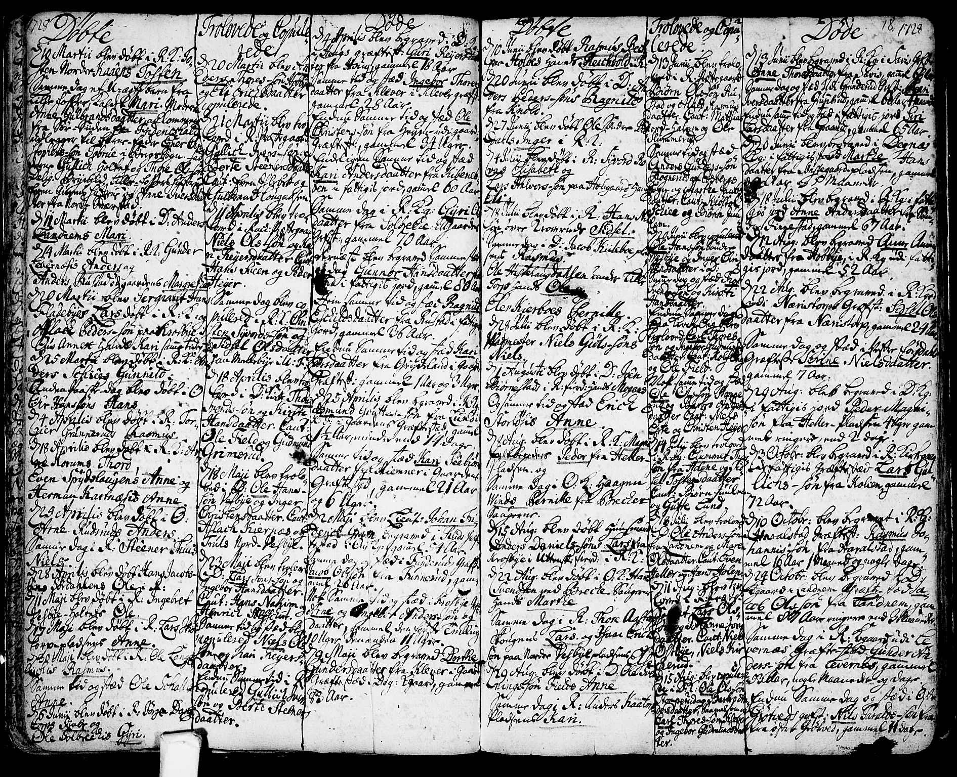 Rakkestad prestekontor Kirkebøker, AV/SAO-A-2008/F/Fa/L0001: Parish register (official) no. I 1, 1722-1740, p. 18