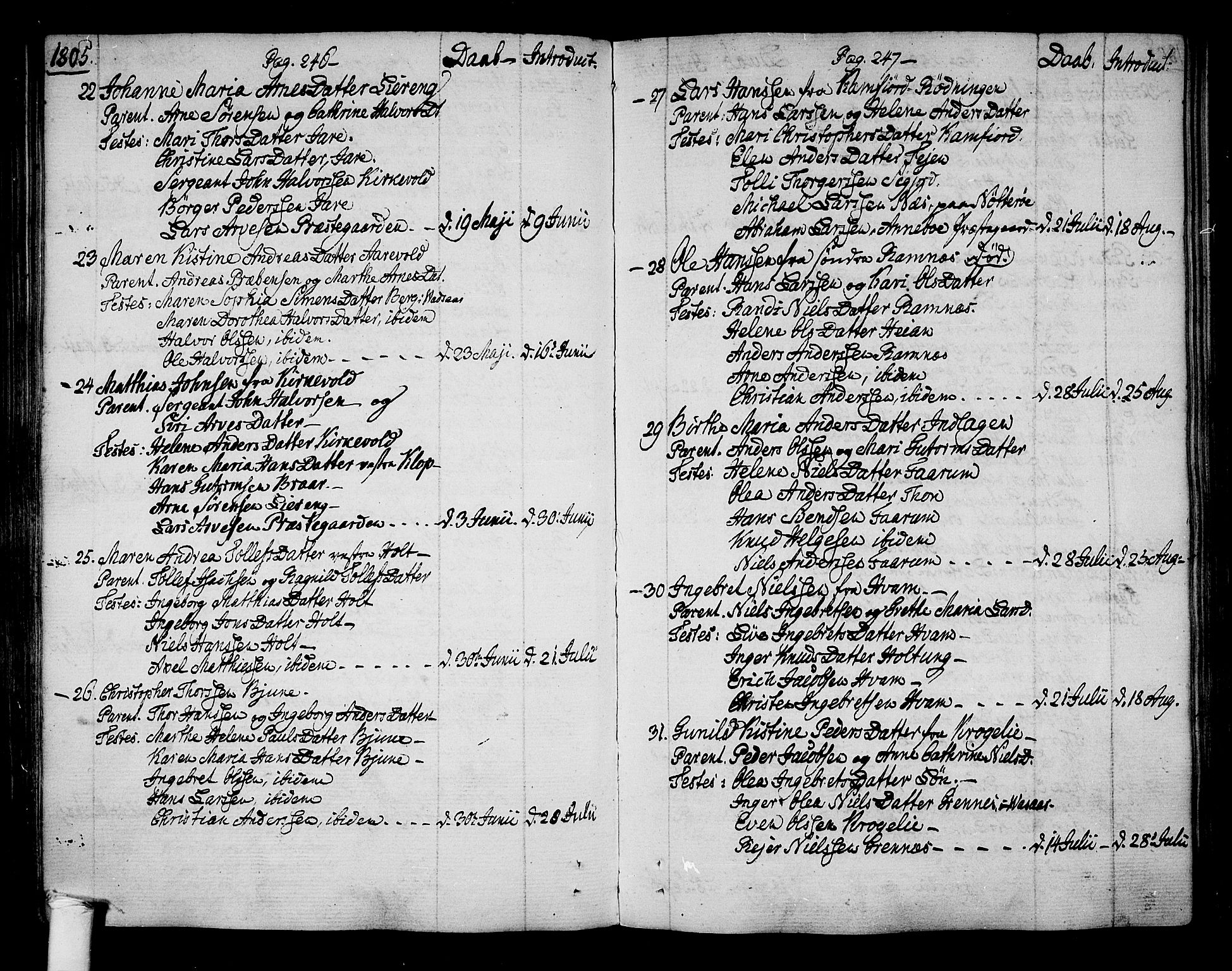 Ramnes kirkebøker, SAKO/A-314/F/Fa/L0003: Parish register (official) no. I 3, 1790-1813, p. 246-247