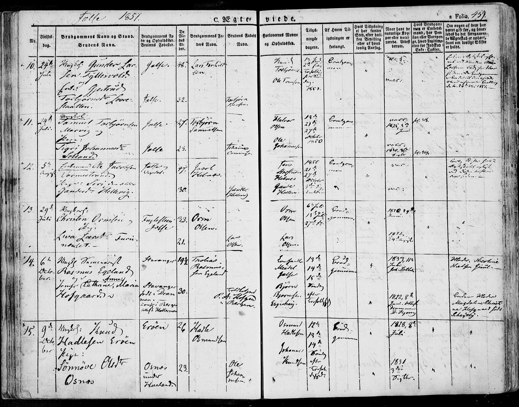 Jelsa sokneprestkontor, AV/SAST-A-101842/01/IV: Parish register (official) no. A 6.2, 1828-1853, p. 459