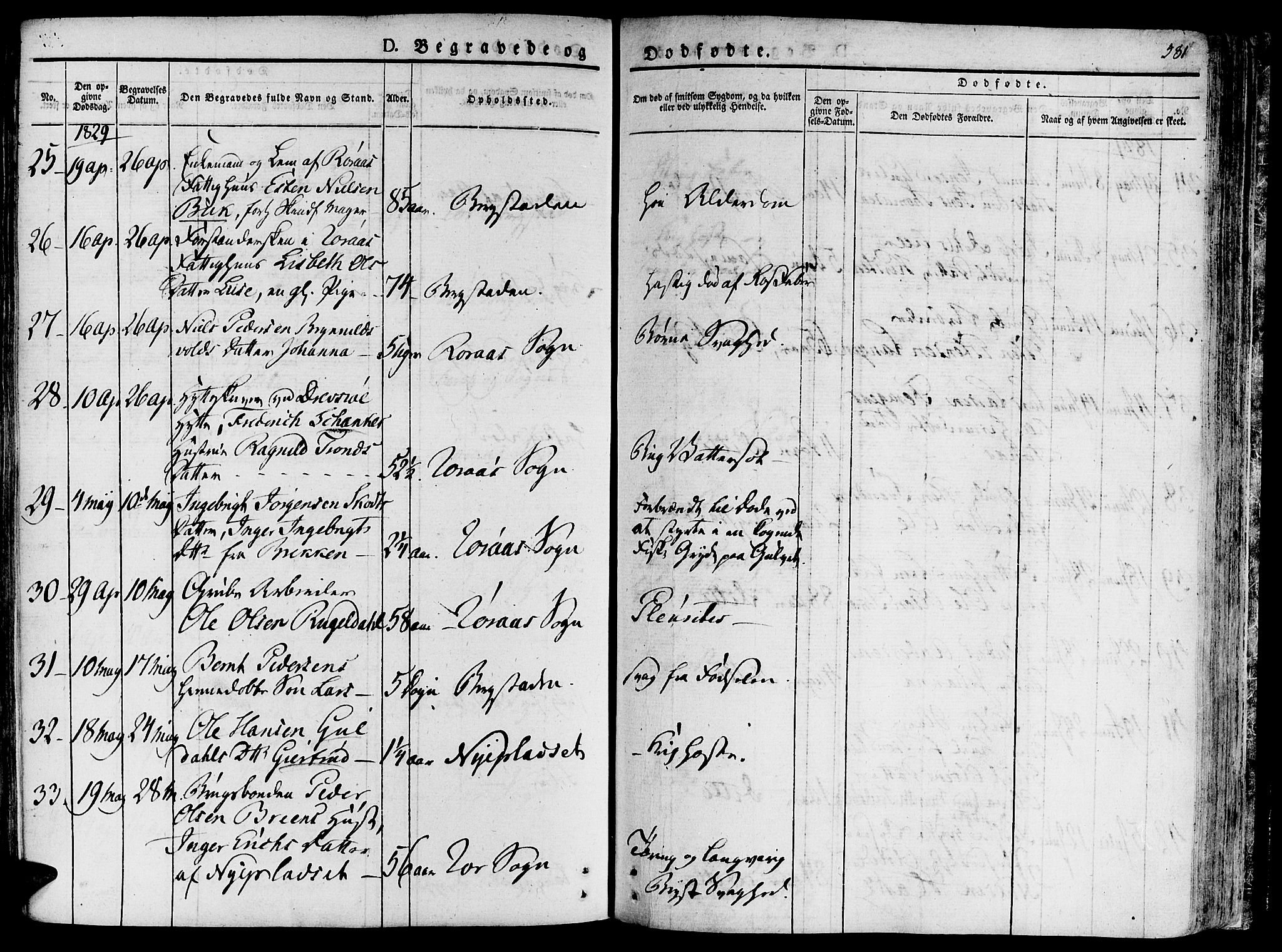 Ministerialprotokoller, klokkerbøker og fødselsregistre - Sør-Trøndelag, AV/SAT-A-1456/681/L0930: Parish register (official) no. 681A08, 1829-1844, p. 581